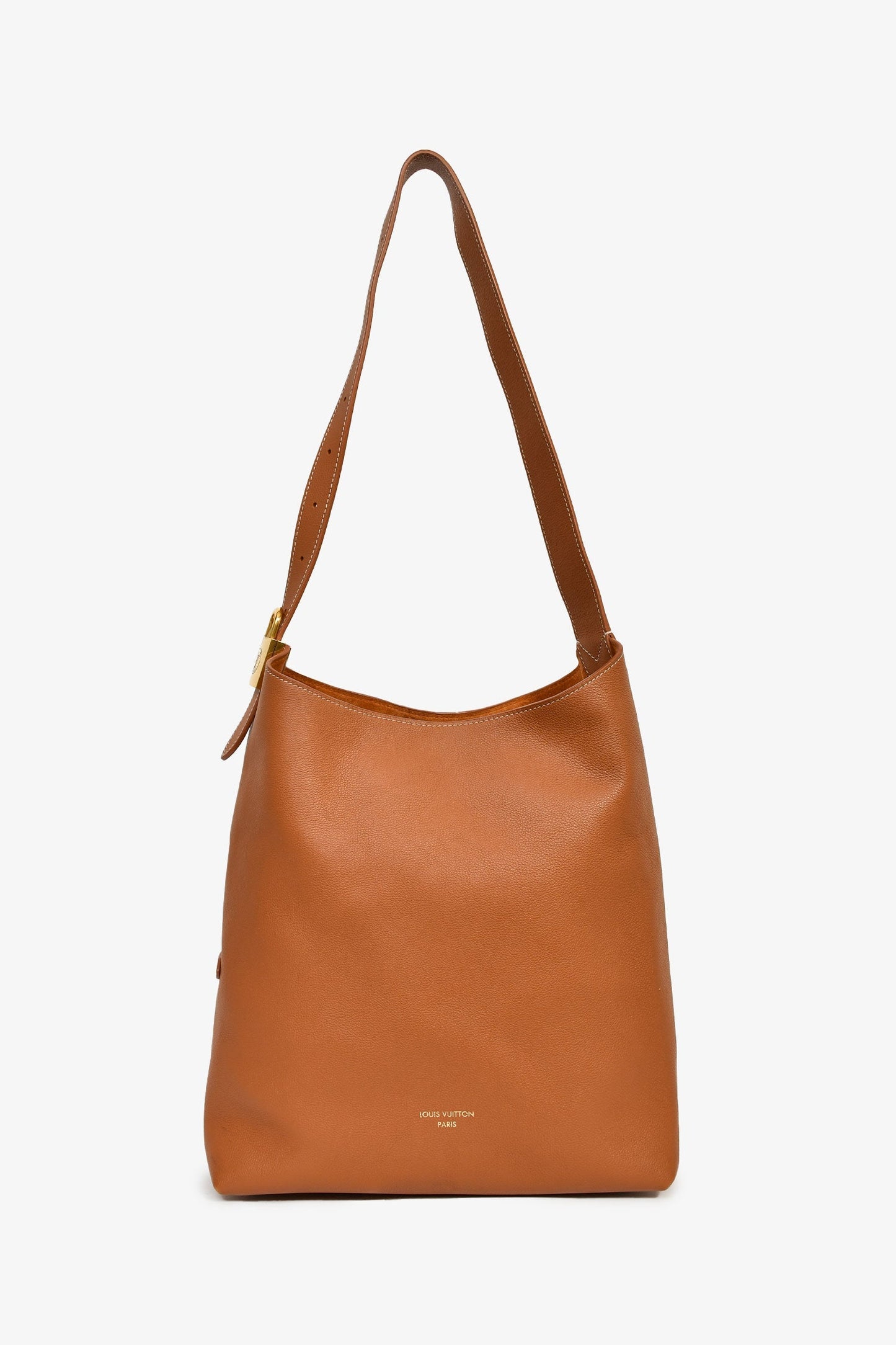 Louis Vuitton Brown Leather 'Low Key Hobo MM' Shoulder Bag With Monogram Pouch