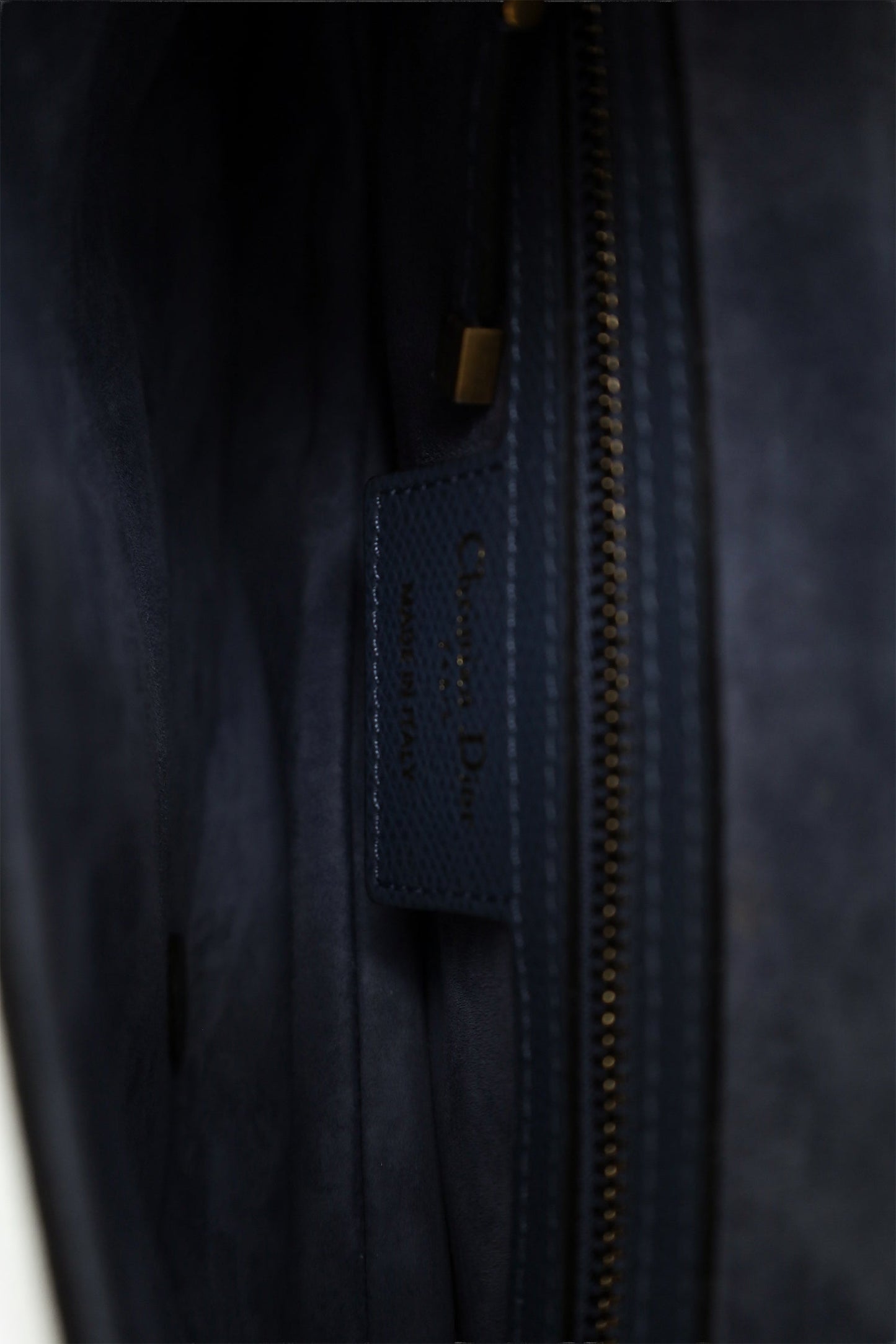 Christian Dior 2019 Blue Grained Leather Medium Saddle Bag