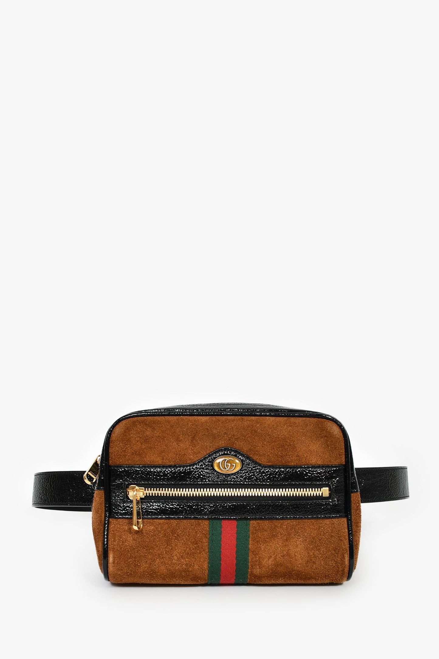 Gucci Brown Suede Web Ophidia Small Belt Bag