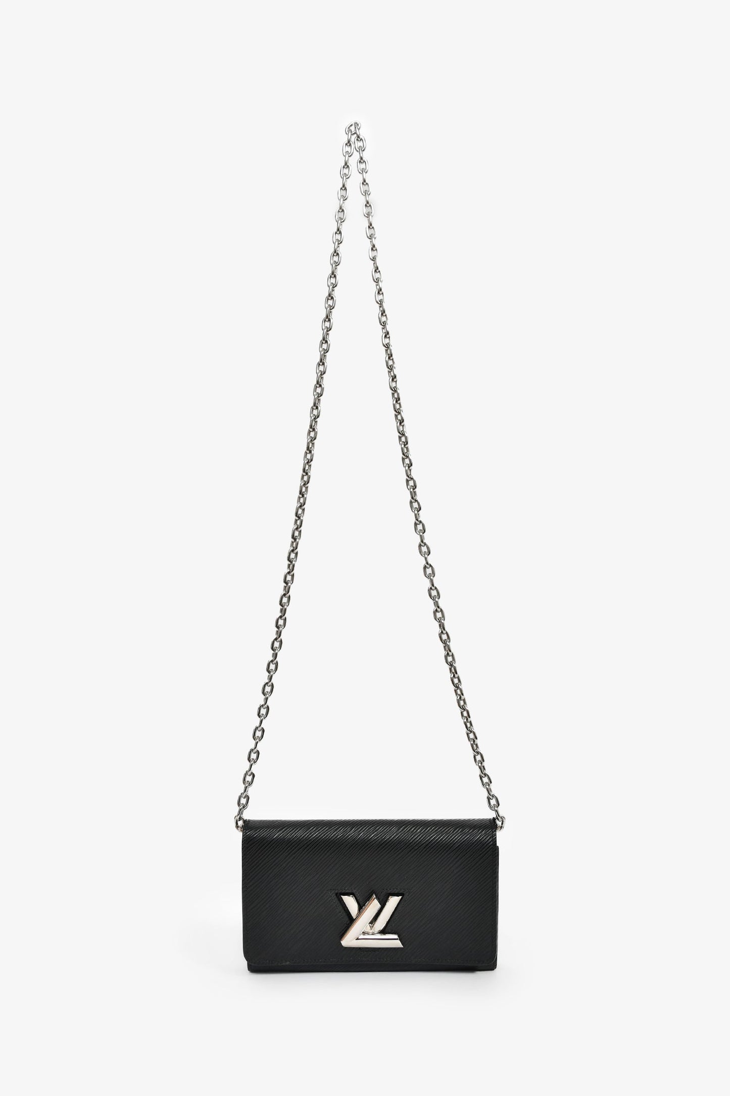 Louis Vuitton Black Epi Leather Twist Wallet On Chain