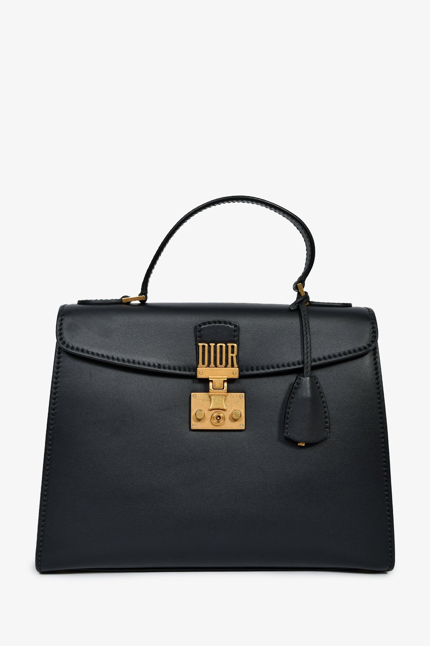 Christian Dior 2017 Navy Leather Dioraddict Top Handle