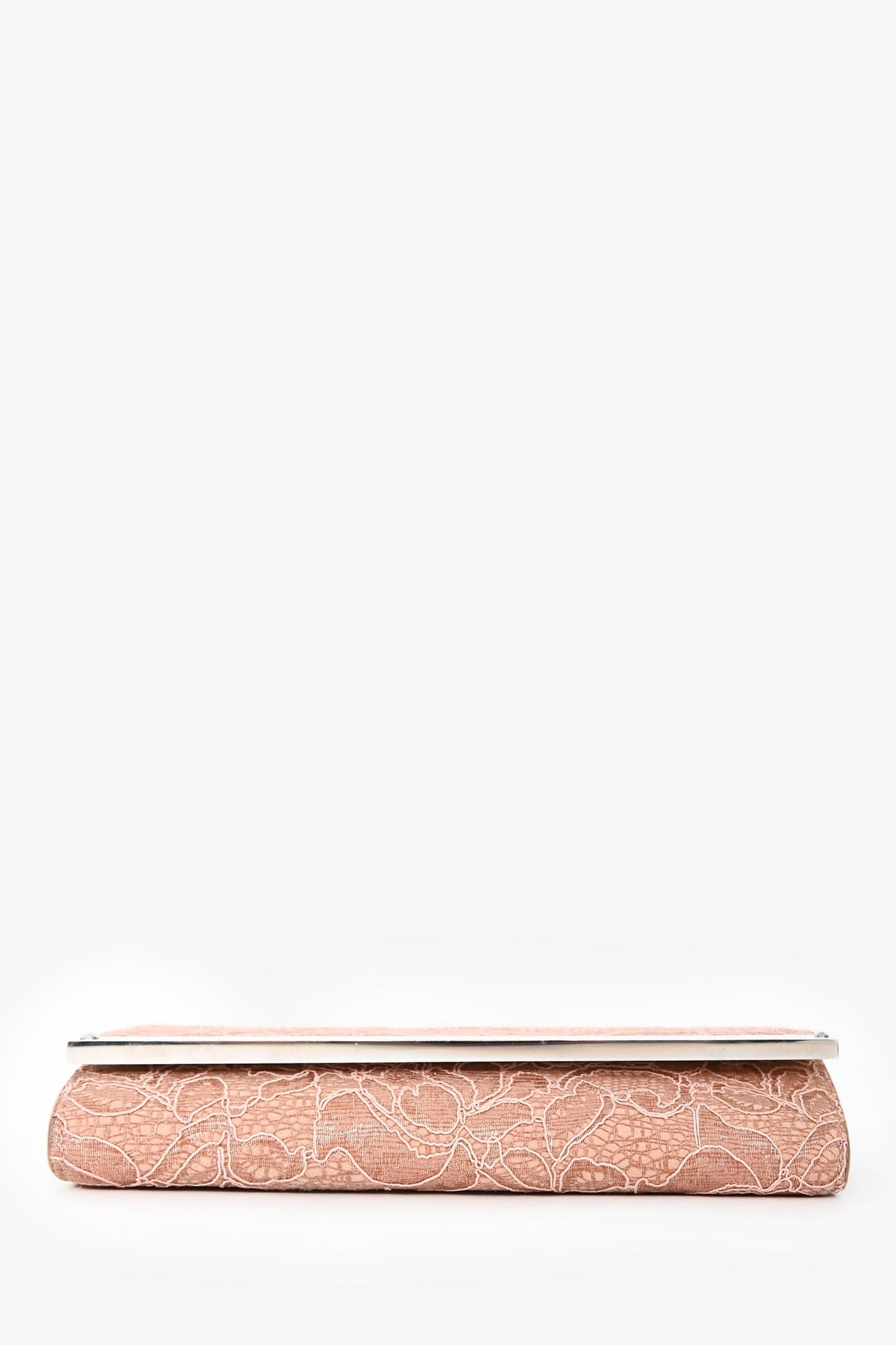 Jimmy Choo Powder Pink Lace Milla Clutch With Chain