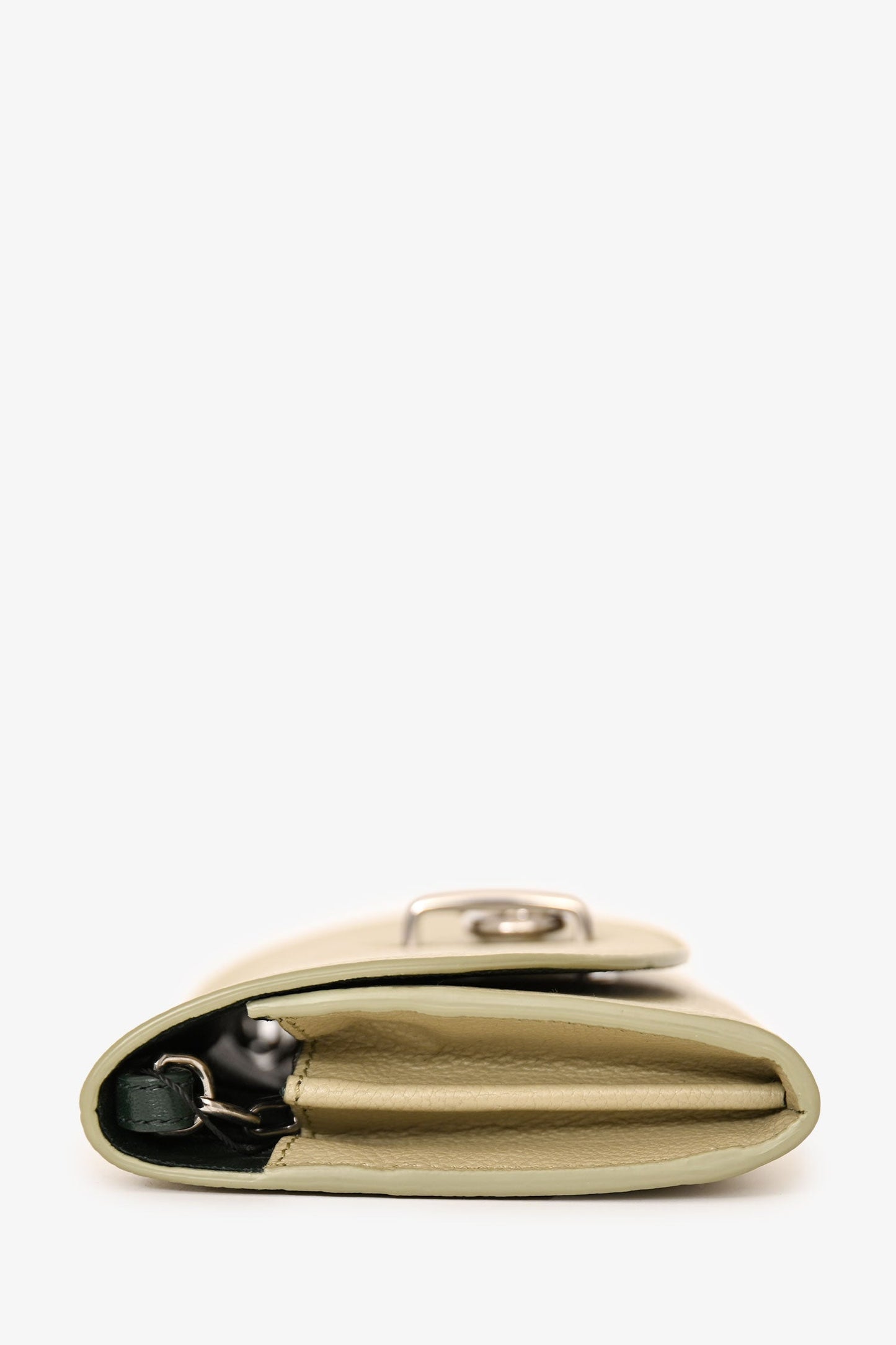 Burberry Light Green Leather Rocking Horse Wallet On Chain