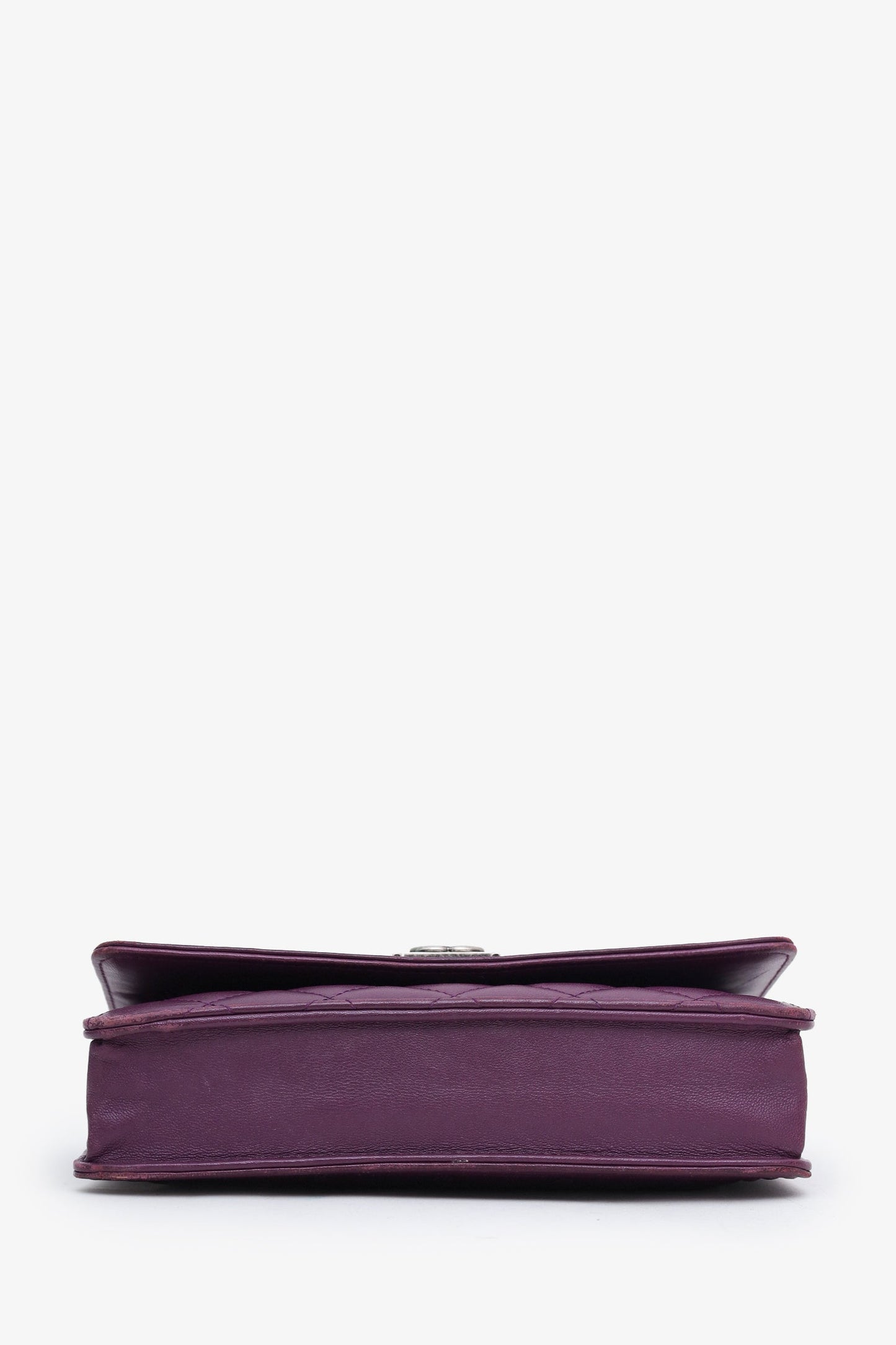 Chanel™ 2015-16 Purple Lambskin Boy Wallet On Chain SHW