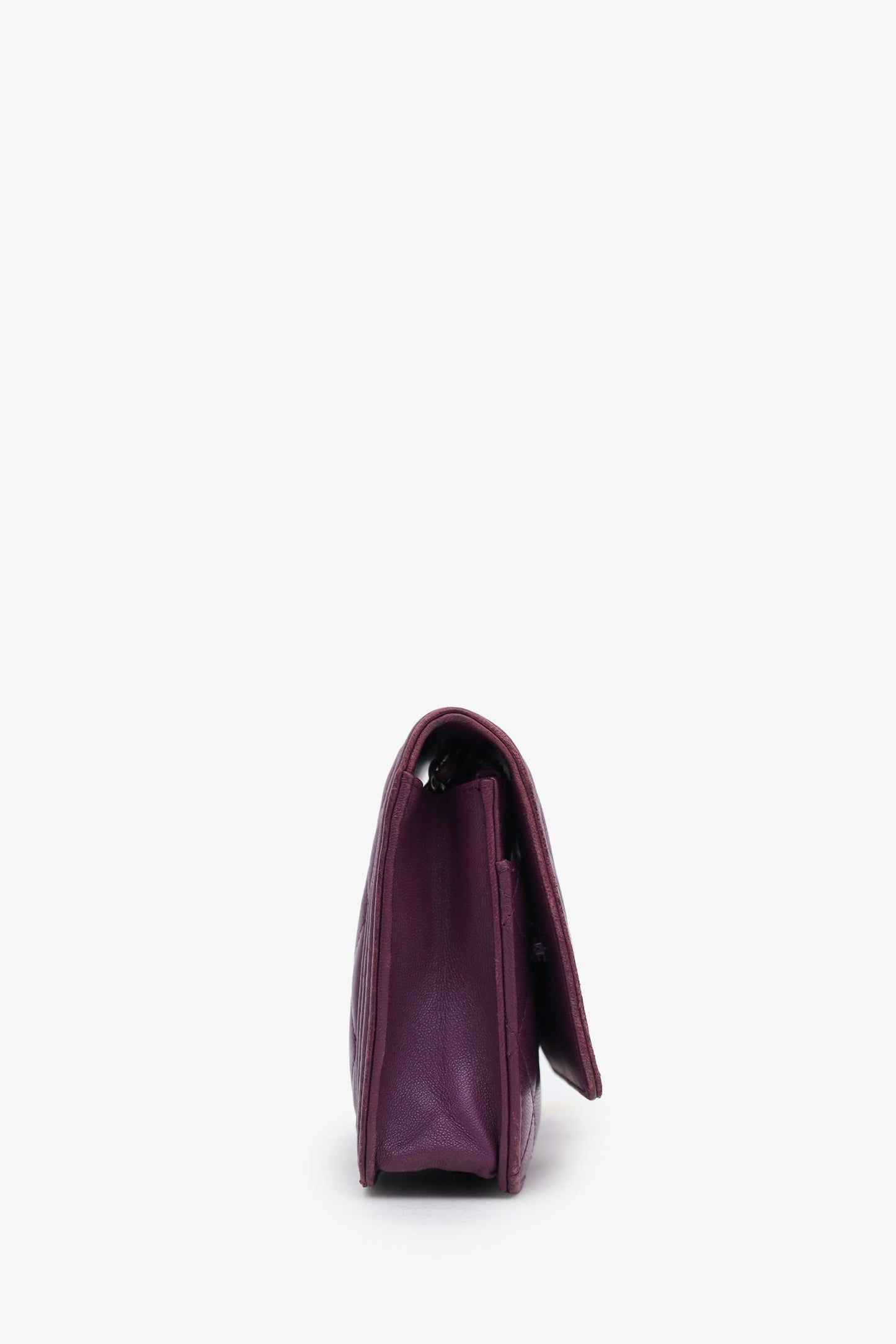 Chanel™ 2015-16 Purple Lambskin Boy Wallet On Chain SHW