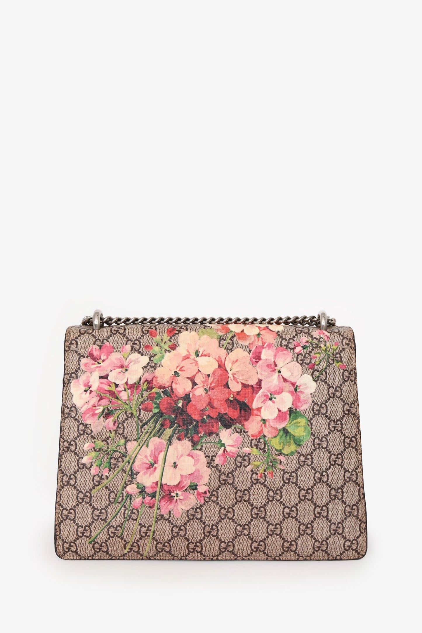 Gucci GG Supreme Blooms Canvas/Pink Suede Dionysus Medium Shoulder Bag