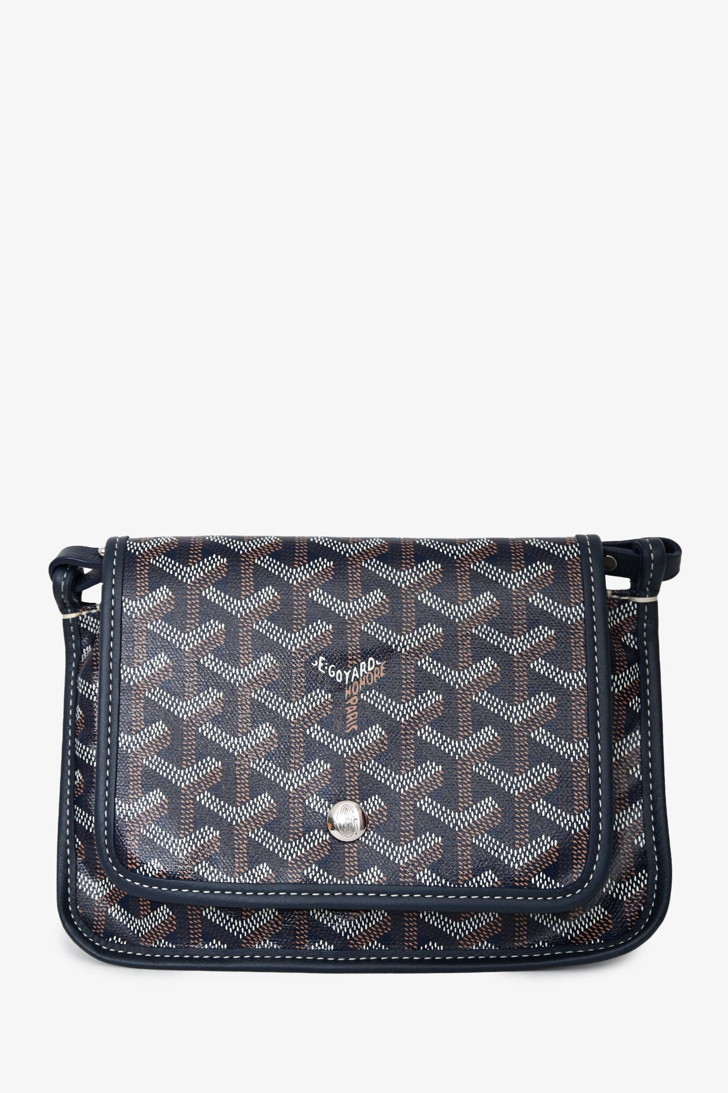 Goyard Navy Blue Goyardine Plumet Crossbody Bag
