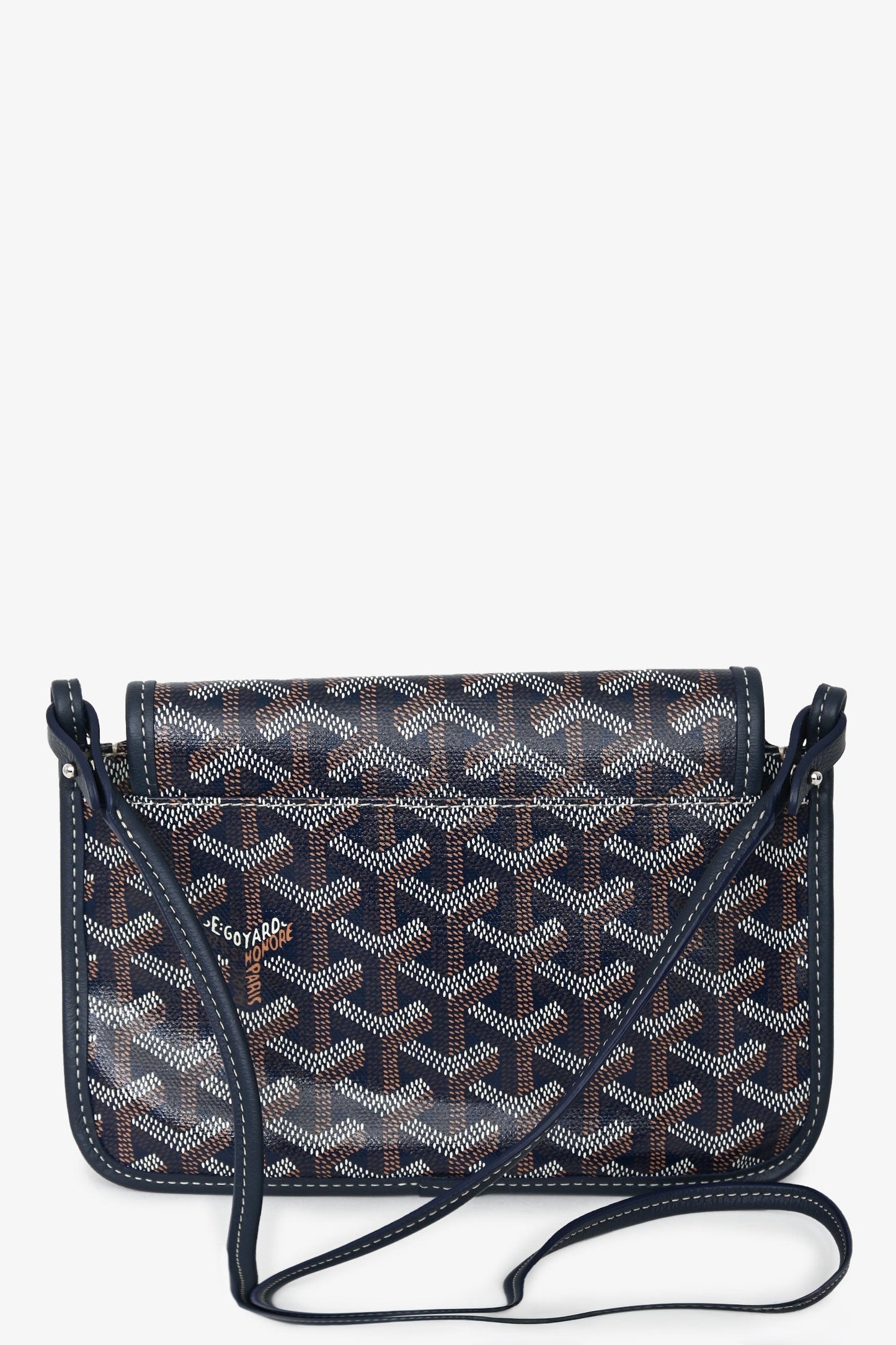 Goyard Navy Blue Goyardine Plumet Crossbody Bag