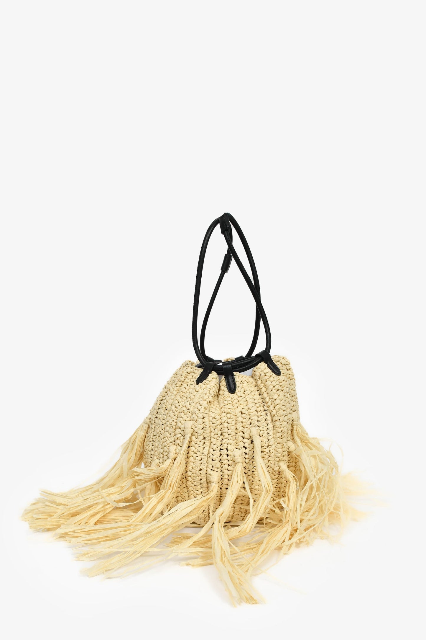 Jason Wu Raffia/Black Leather Bucket Bag