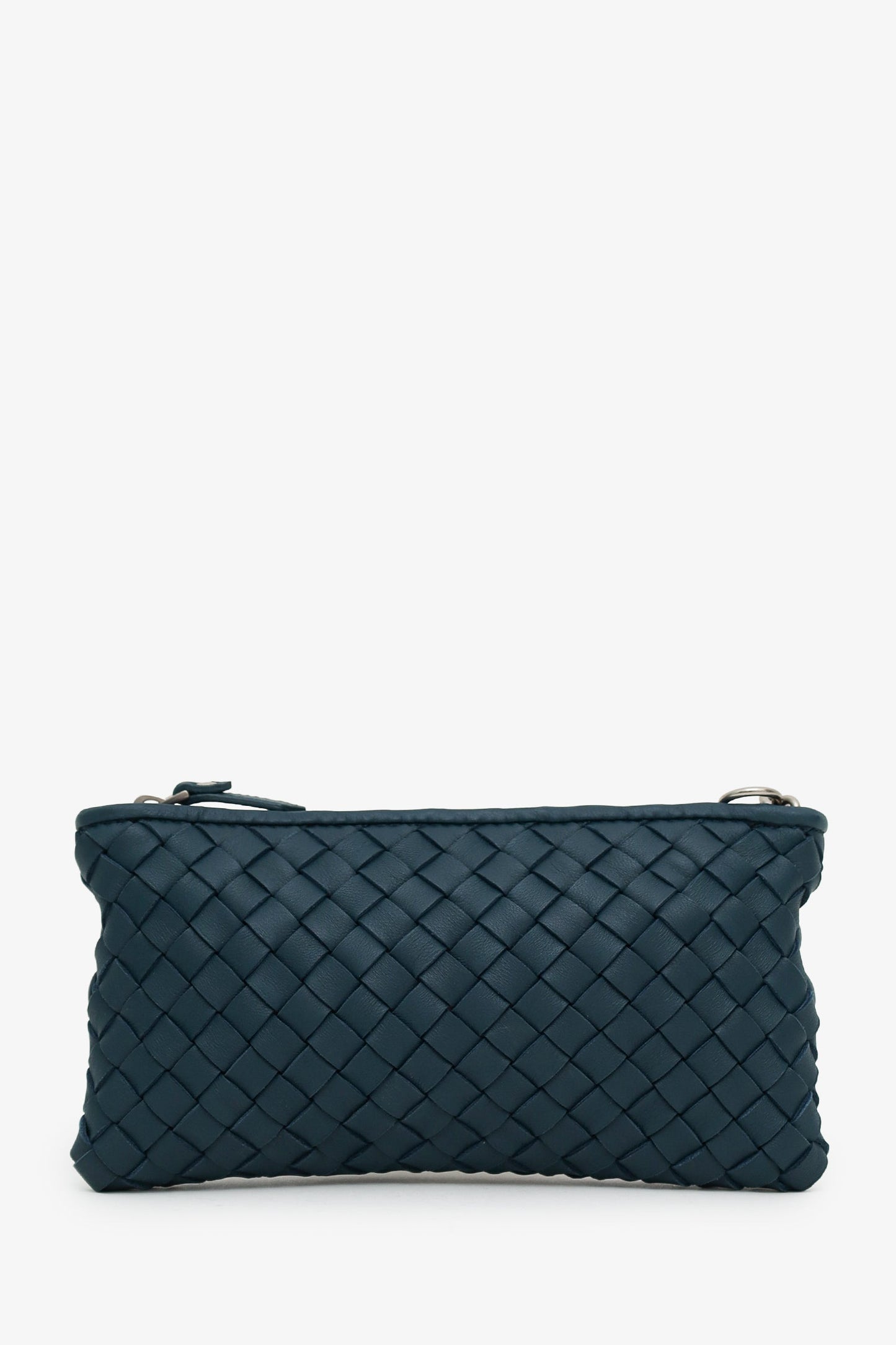Bottega Veneta Teal Intrecciato Nappa Leather Mini Pouch With Strap