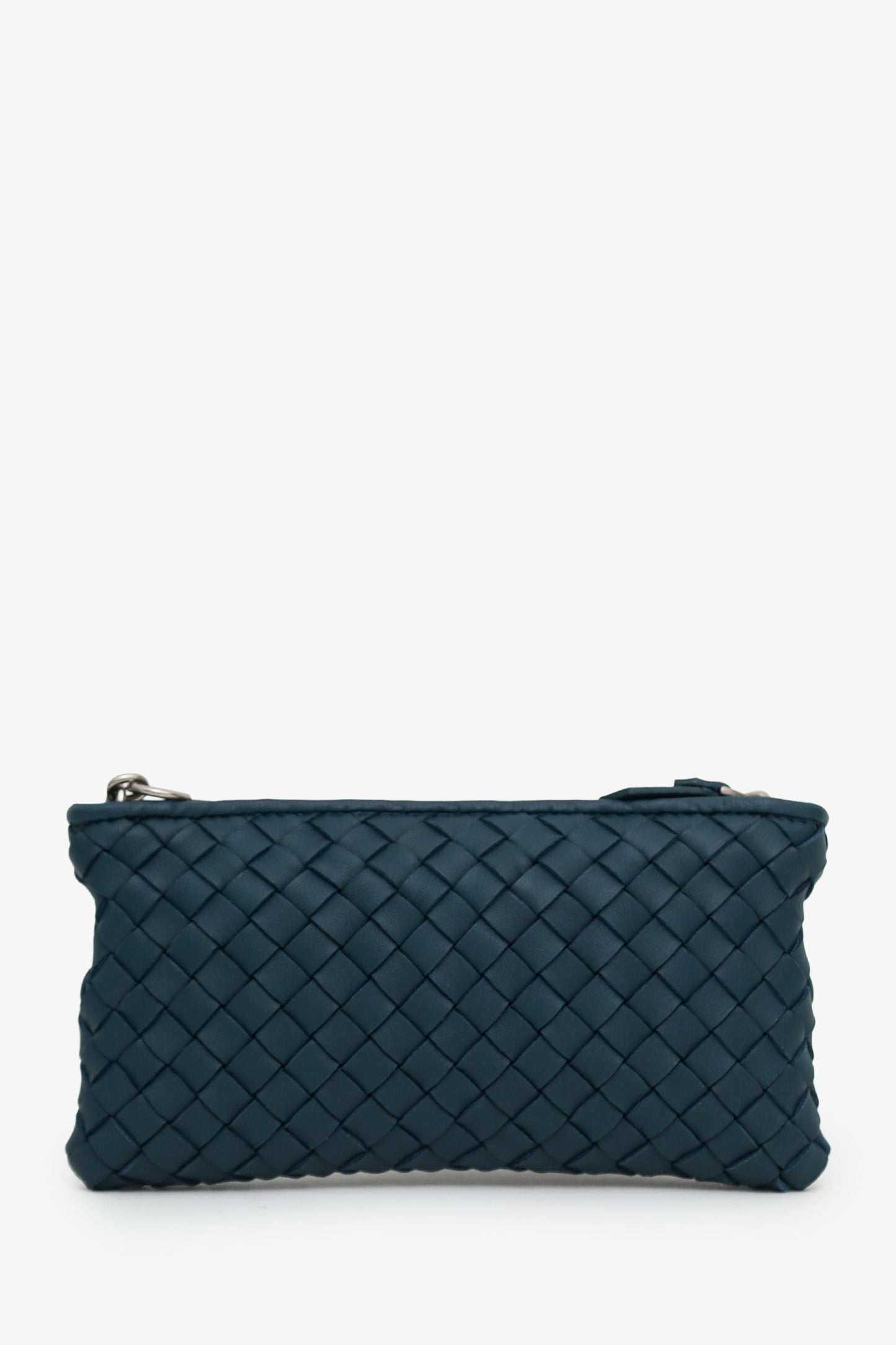 Bottega Veneta Teal Intrecciato Nappa Leather Mini Pouch With Strap