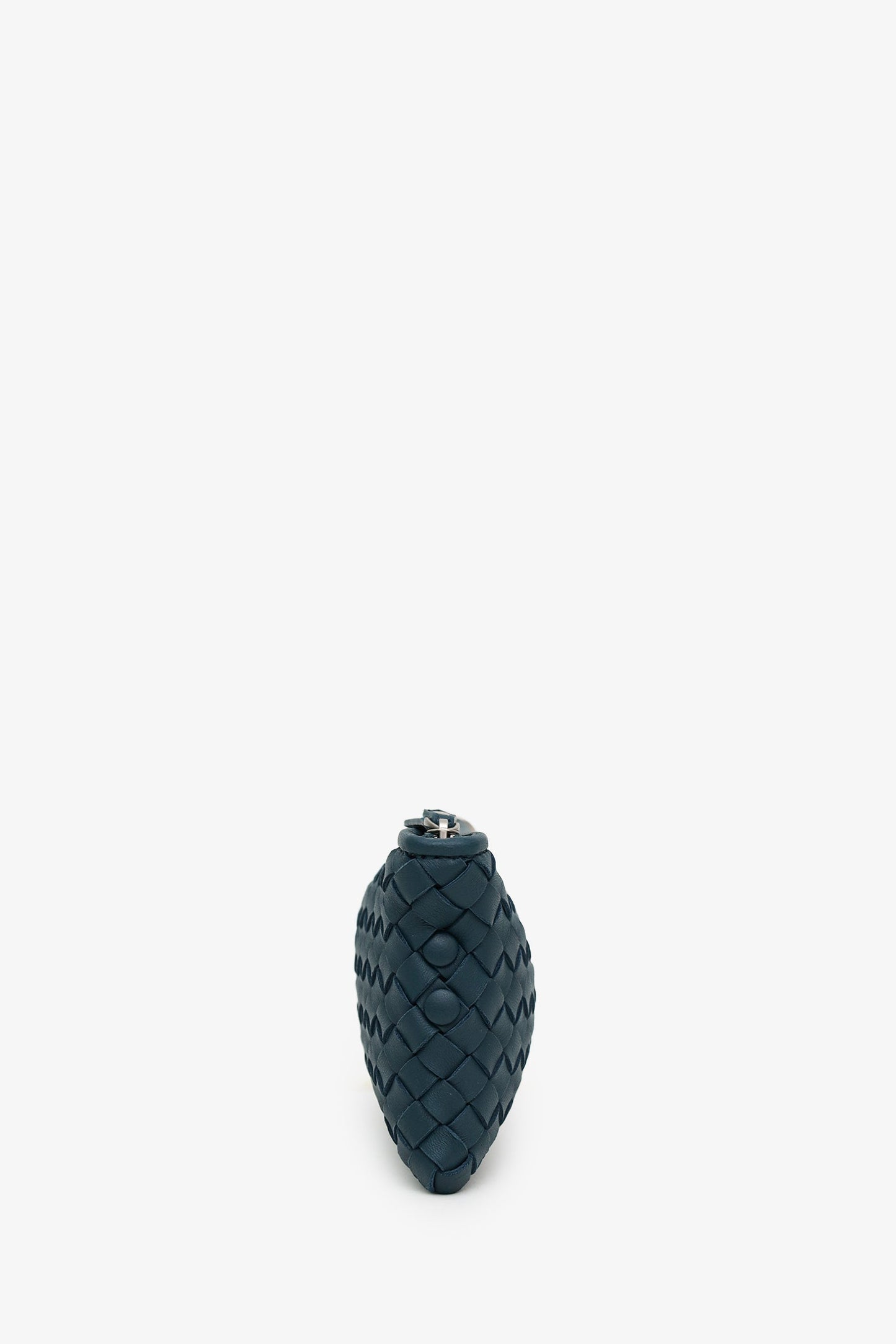 Bottega Veneta Teal Intrecciato Nappa Leather Mini Pouch With Strap