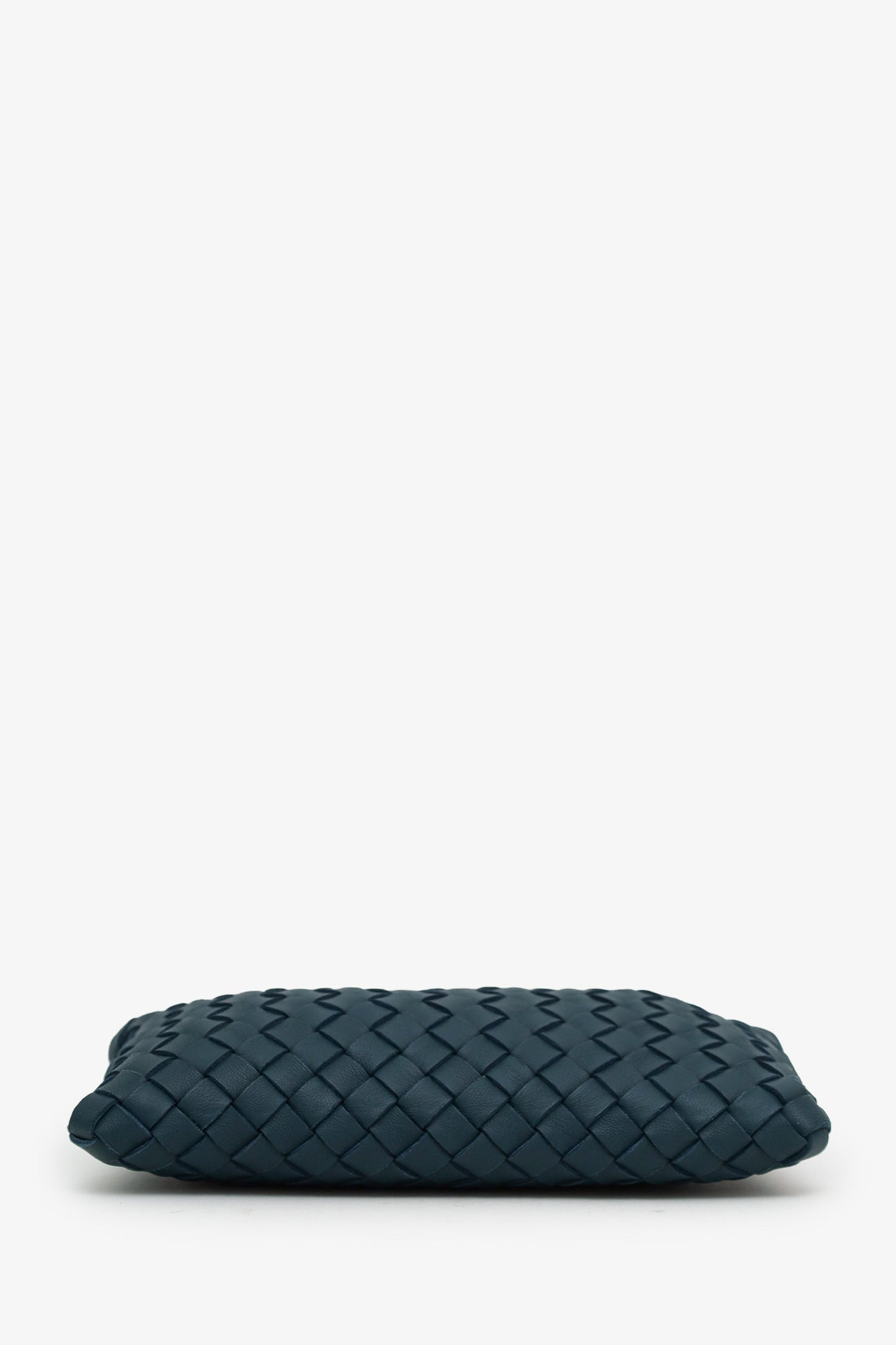 Bottega Veneta Teal Intrecciato Nappa Leather Mini Pouch With Strap
