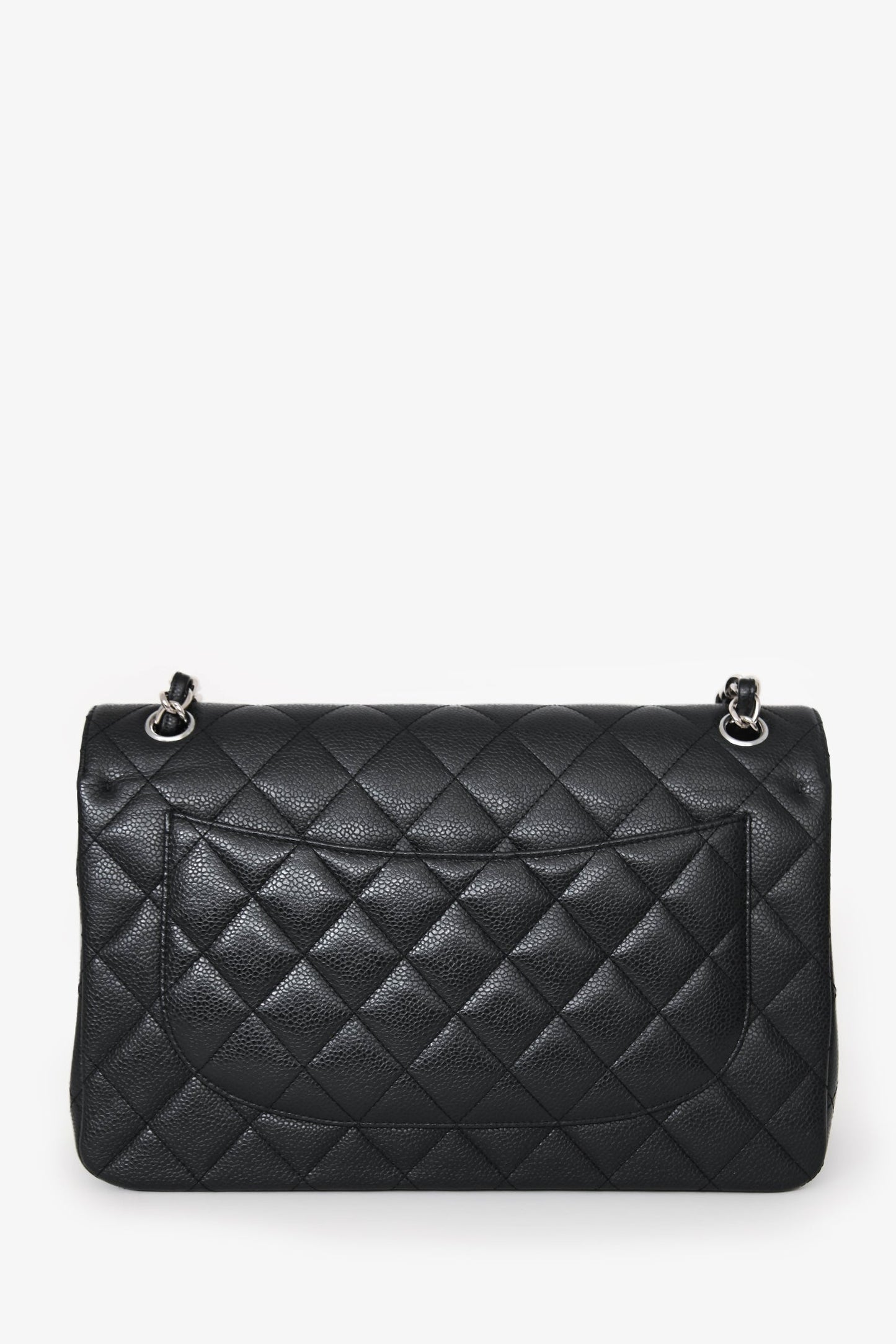 Chanel™ 2020 Black Caviar Leather Jumbo Double Flap Bag