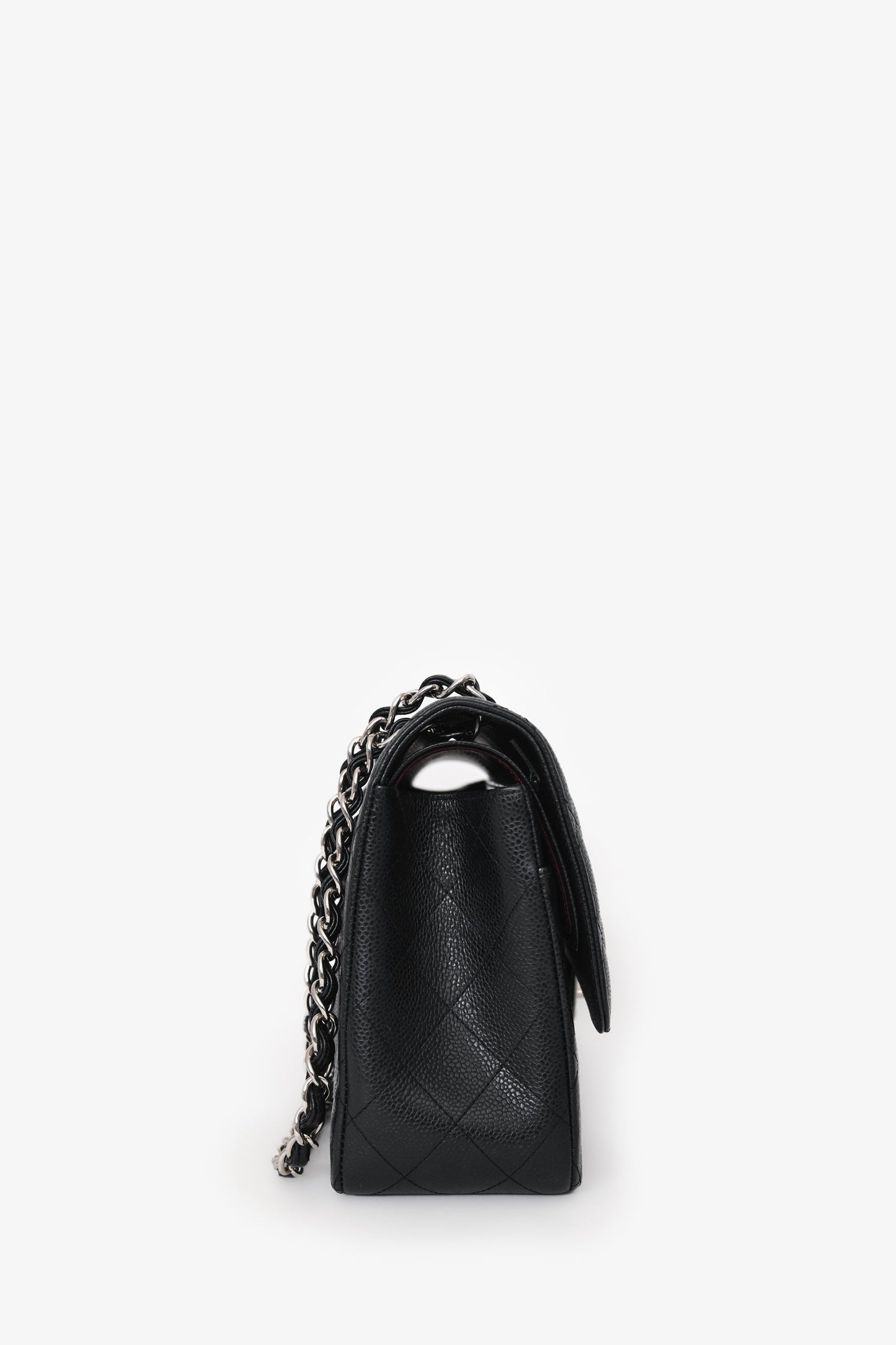 Chanel™ 2020 Black Caviar Leather Jumbo Double Flap Bag