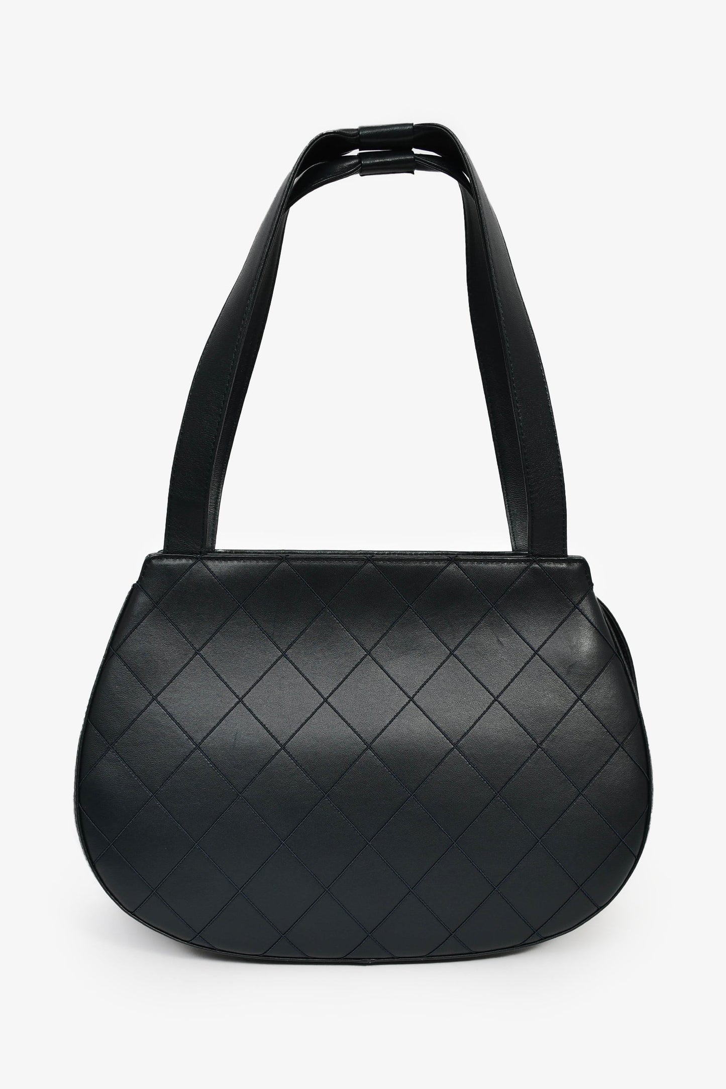 Chanel™ 2000/02 Navy Lambskin Quilted Top Handle Bag