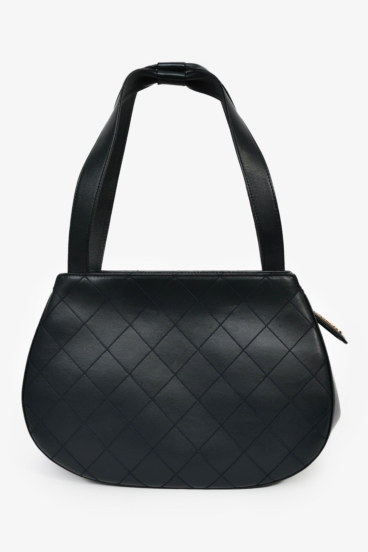 Chanel™ 2000/02 Navy Lambskin Quilted Top Handle Bag
