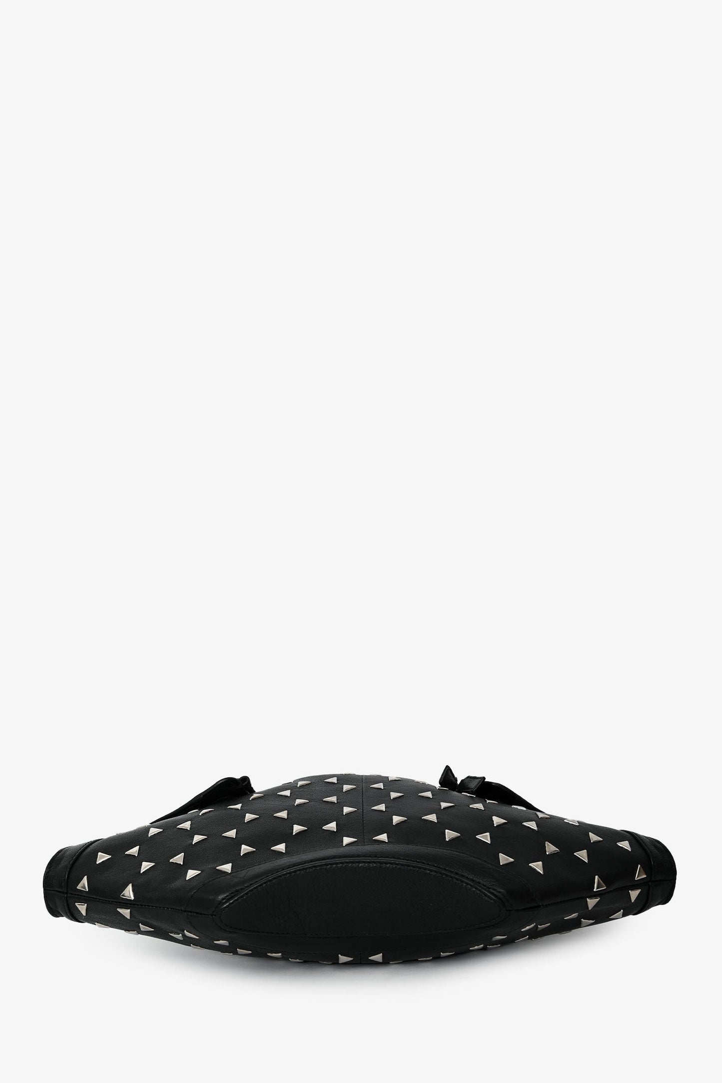 Alexander McQueen Black Leather Silver Studded De Manta Clutch