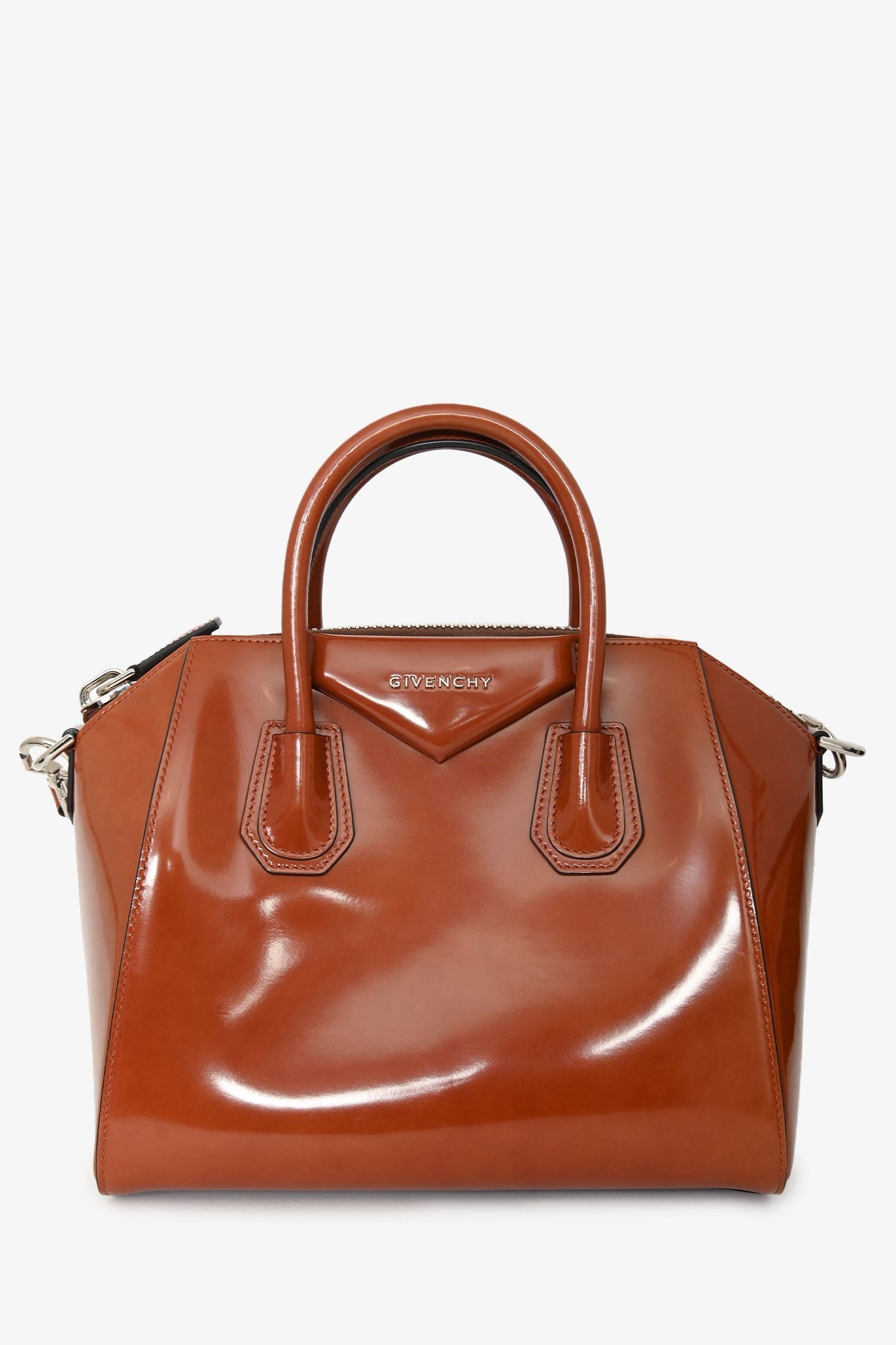 Givenchy Glazed Brown Leather Small Antigona With Strap
