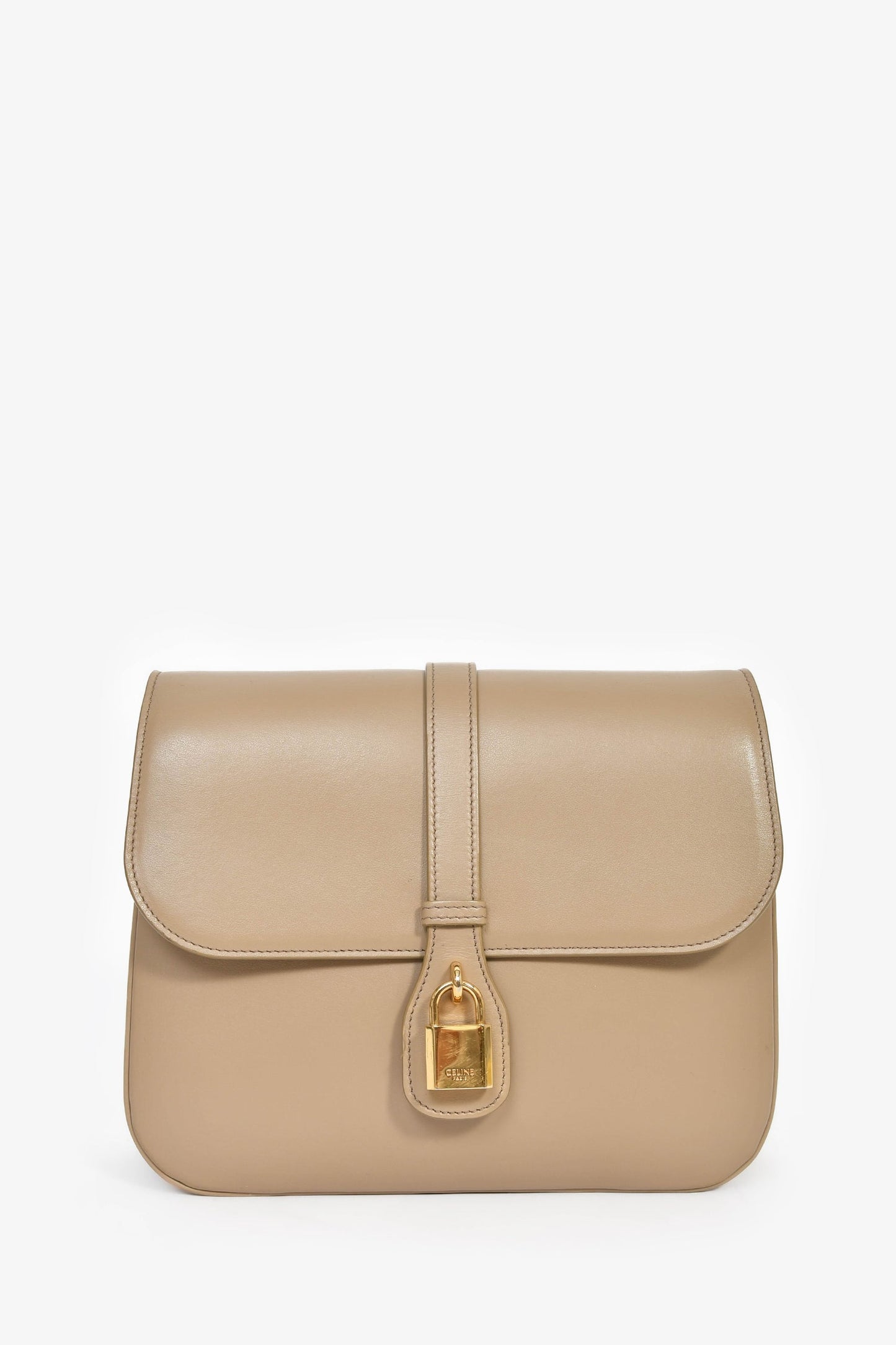 Celine 2022 Taupe Leather Medium 'Tabou' Crossbody Bag
