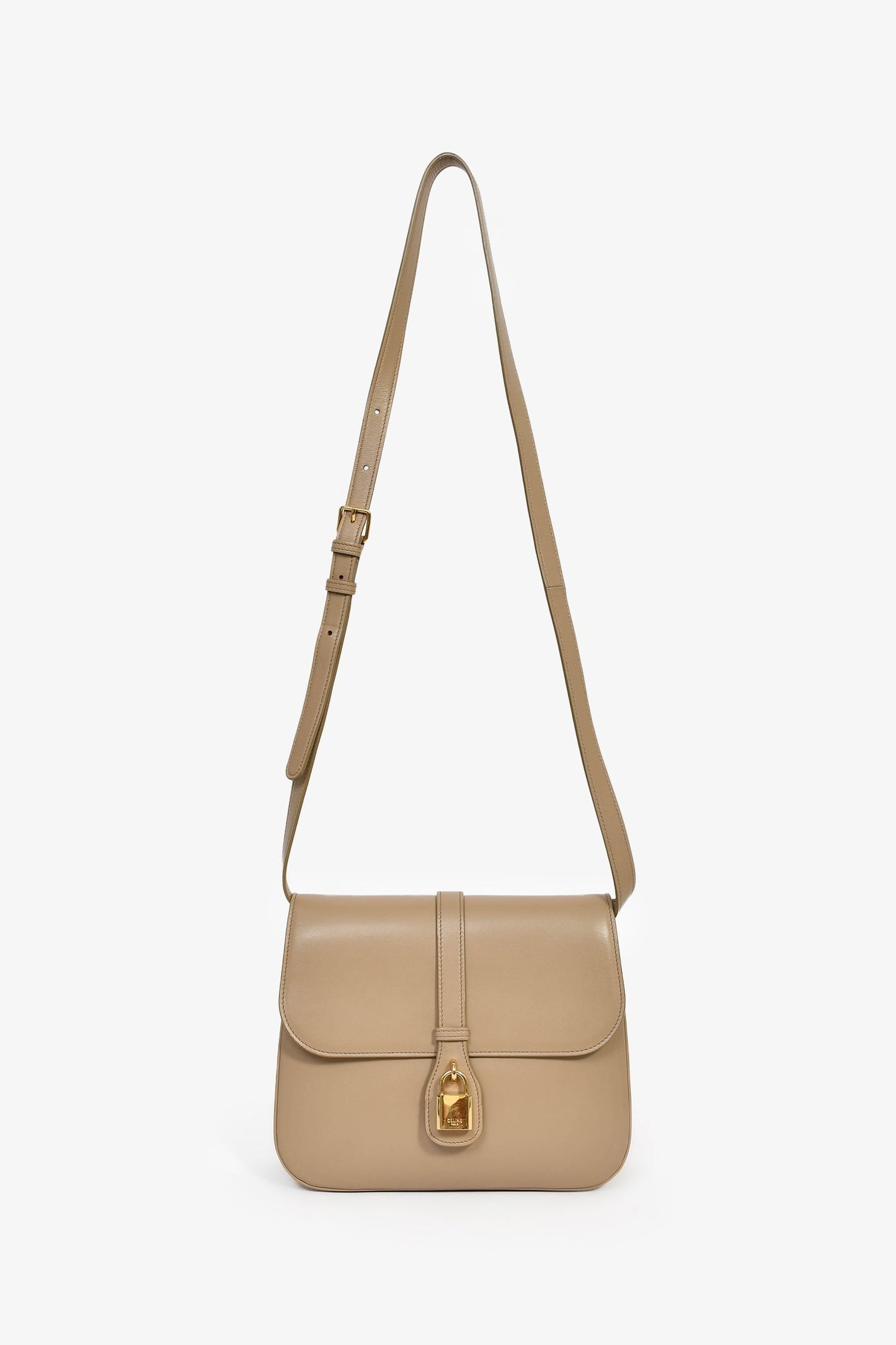 Celine 2022 Taupe Leather Medium 'Tabou' Crossbody Bag