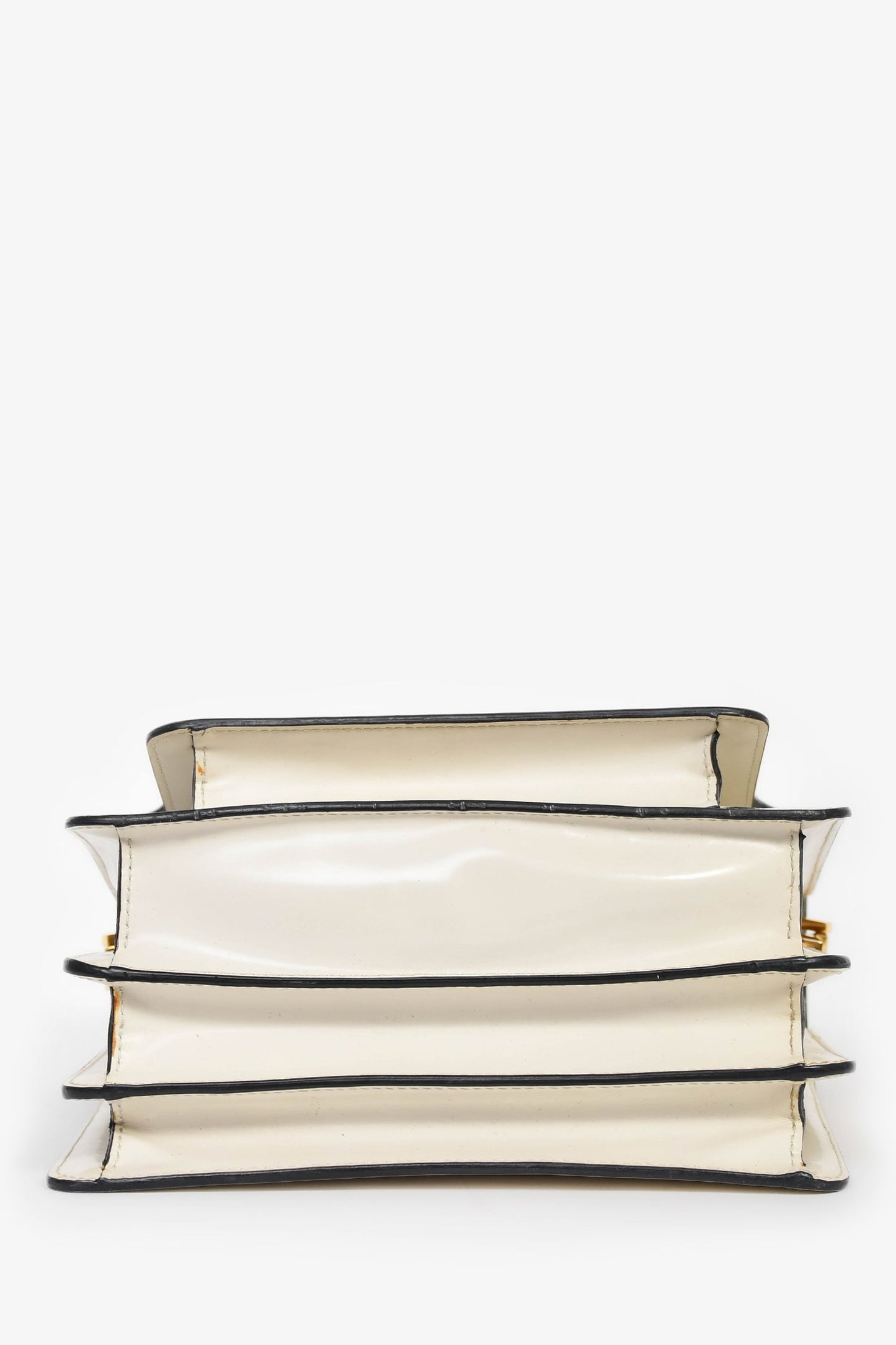 Marni Cream/Green/Purple Leather Trunk Shoulder Bag