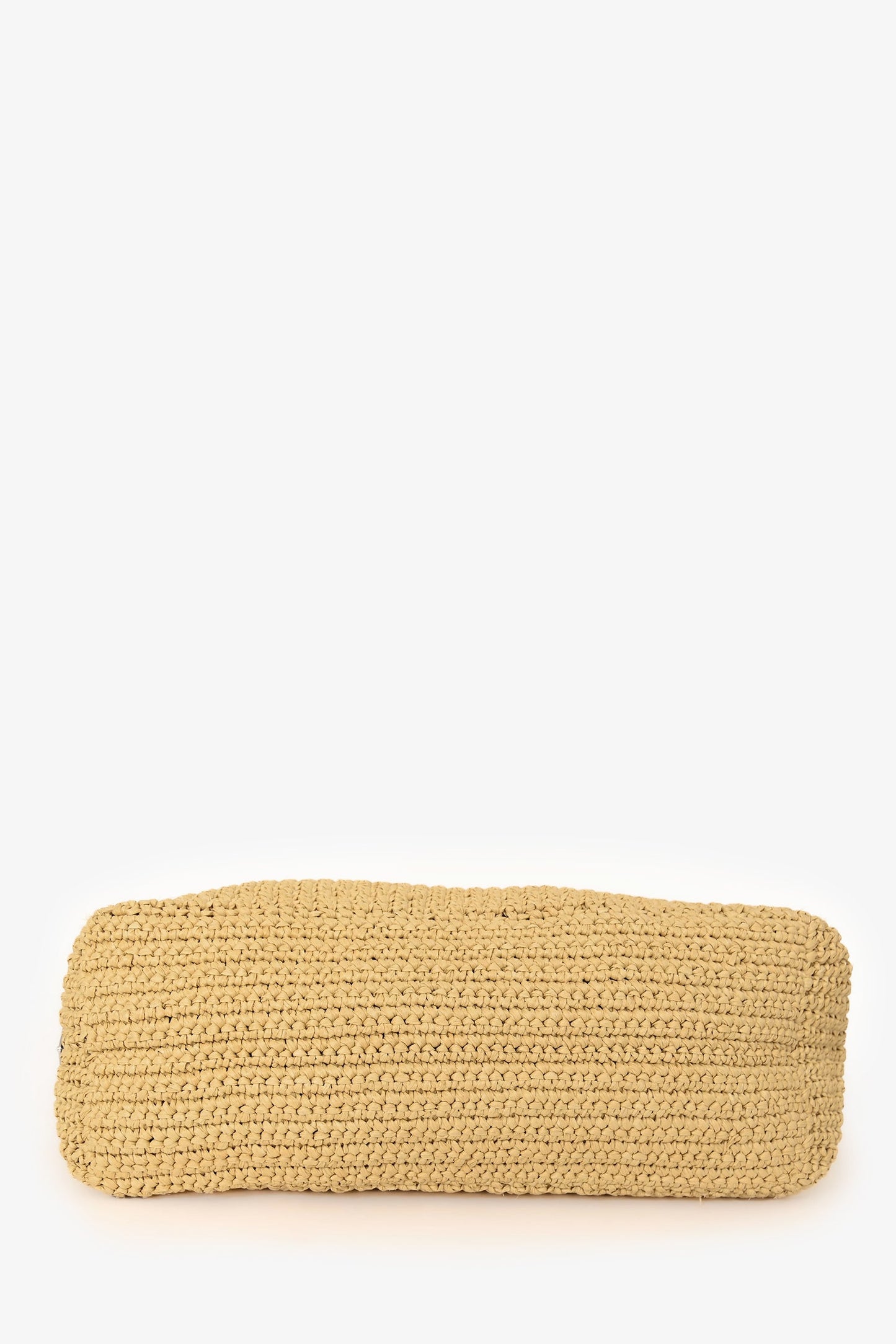 Prada Beige/Black Raffia Triangle Logo Tote