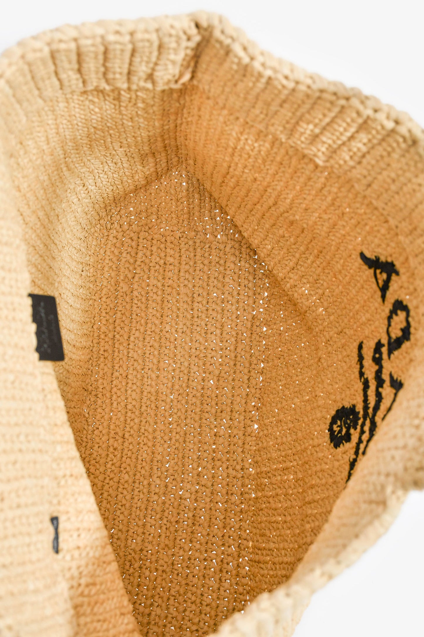 Prada Beige/Black Raffia Triangle Logo Tote