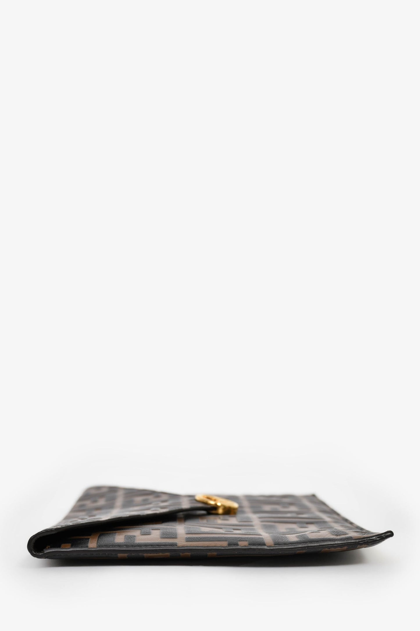 Fendi Black/Brown Leather 'F is Fendi' Clutch