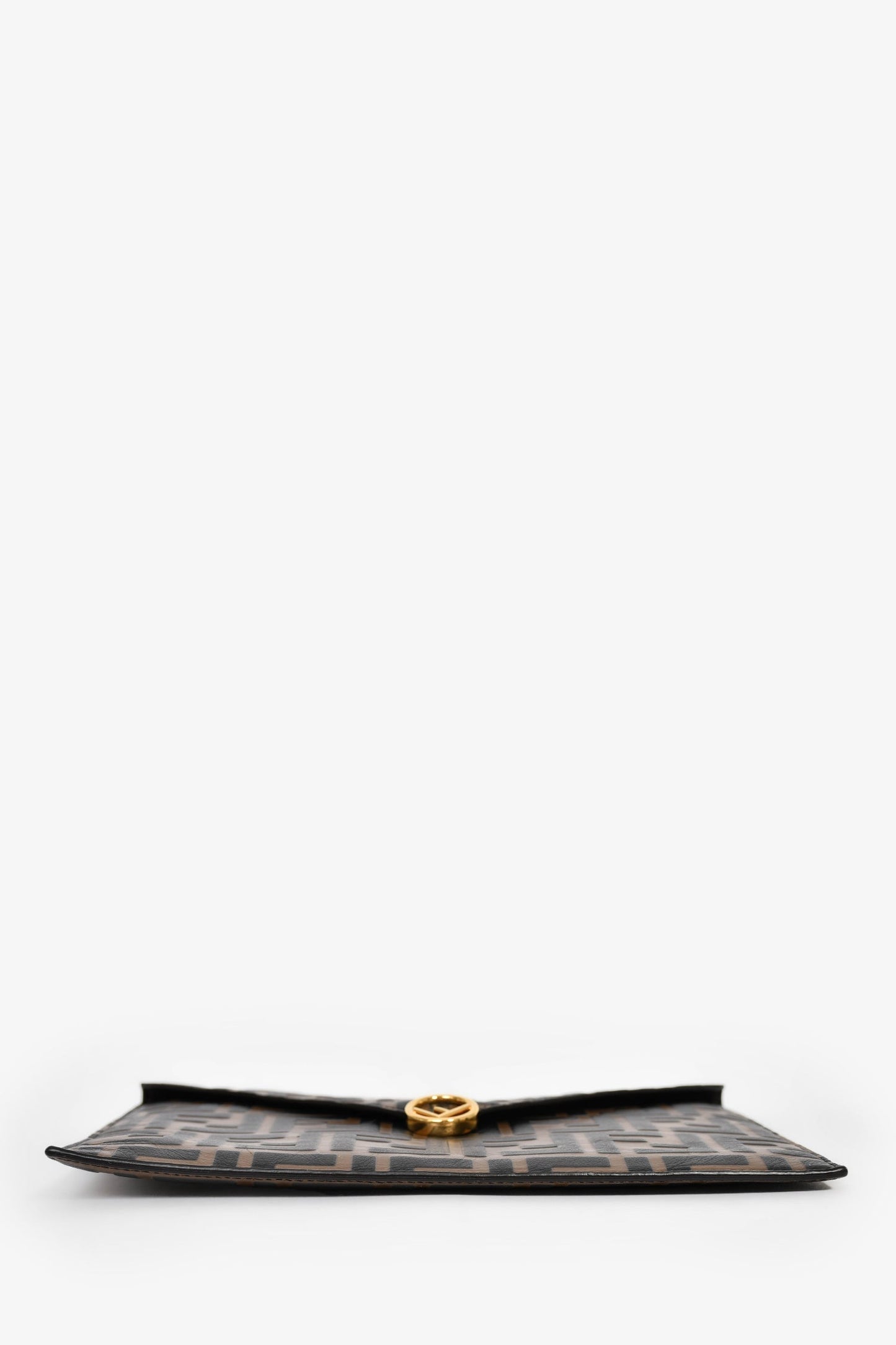 Fendi Black/Brown Leather 'F is Fendi' Clutch