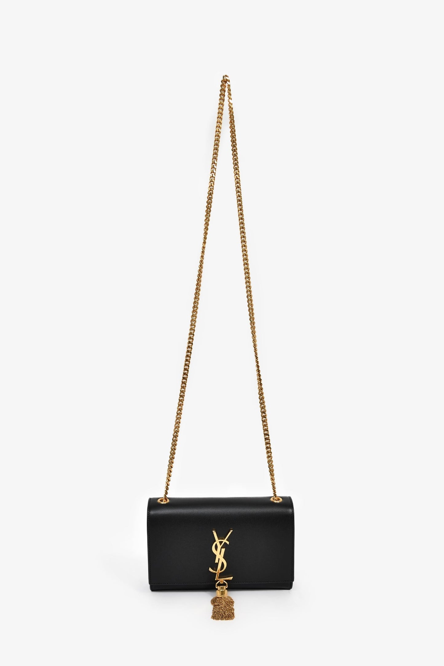 Saint Laurent Black Small Kate Chain Tassel Crossbody