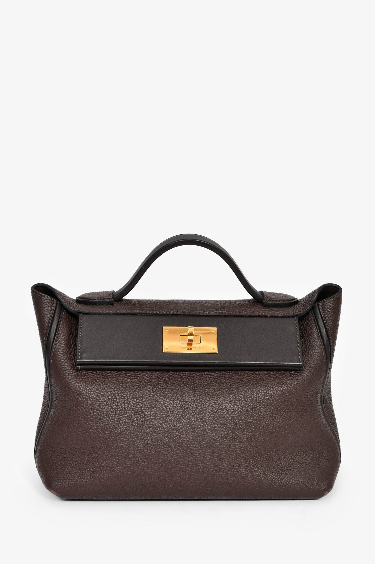 Hermès 2021 Chocolate Togo/Swift Leather 24/24 29 With Strap