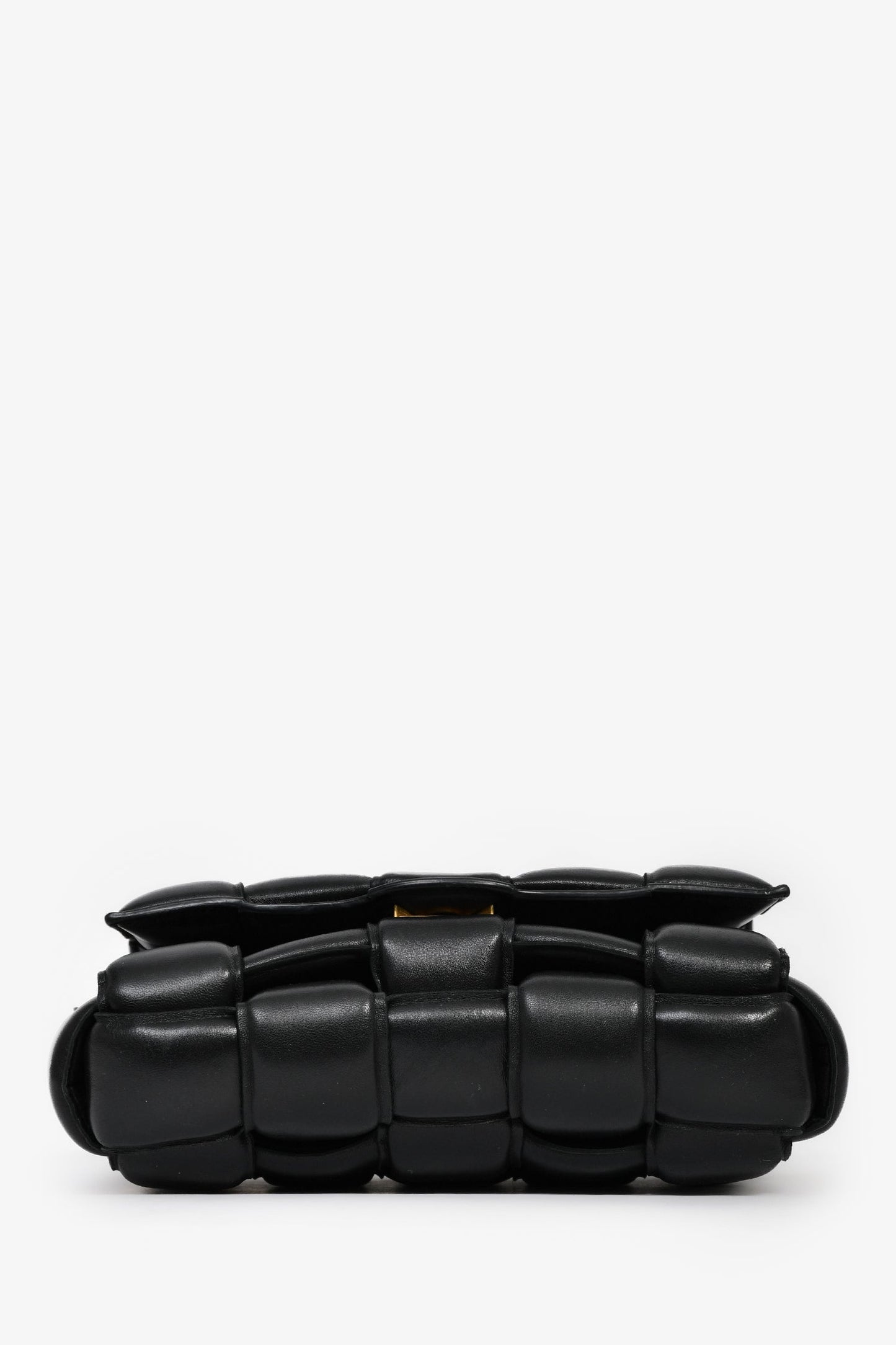Bottega Veneta Black Leather Intrecciato Padded Cassette