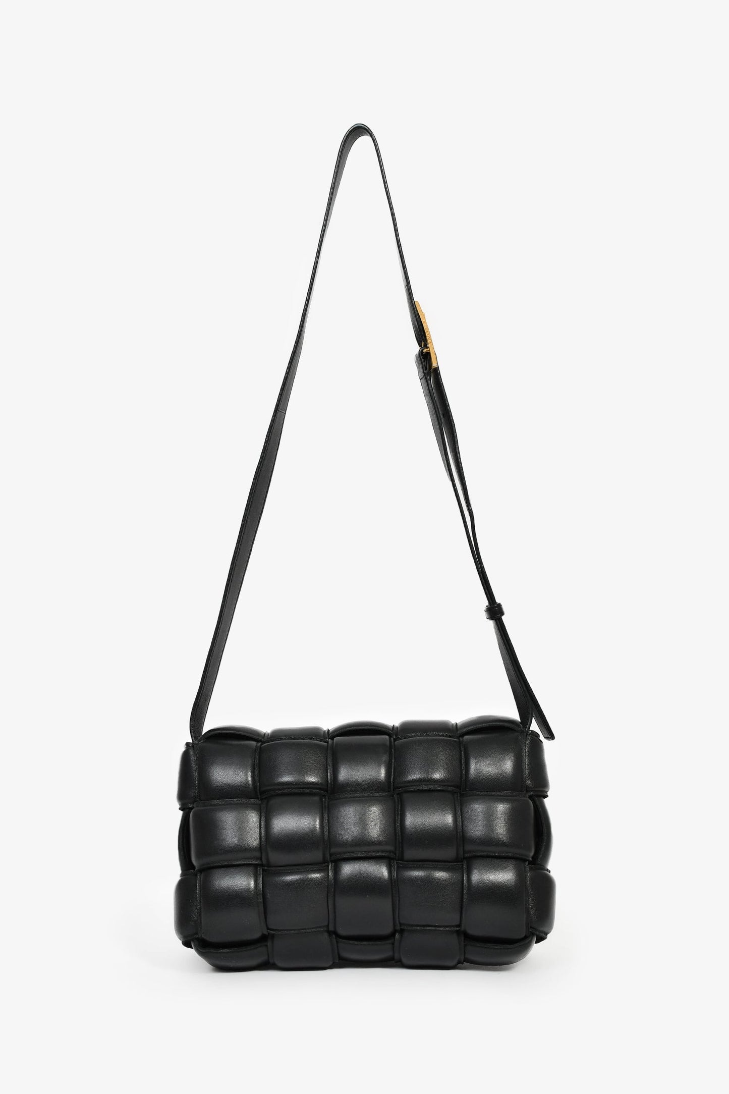 Bottega Veneta Black Leather Intrecciato Padded Cassette