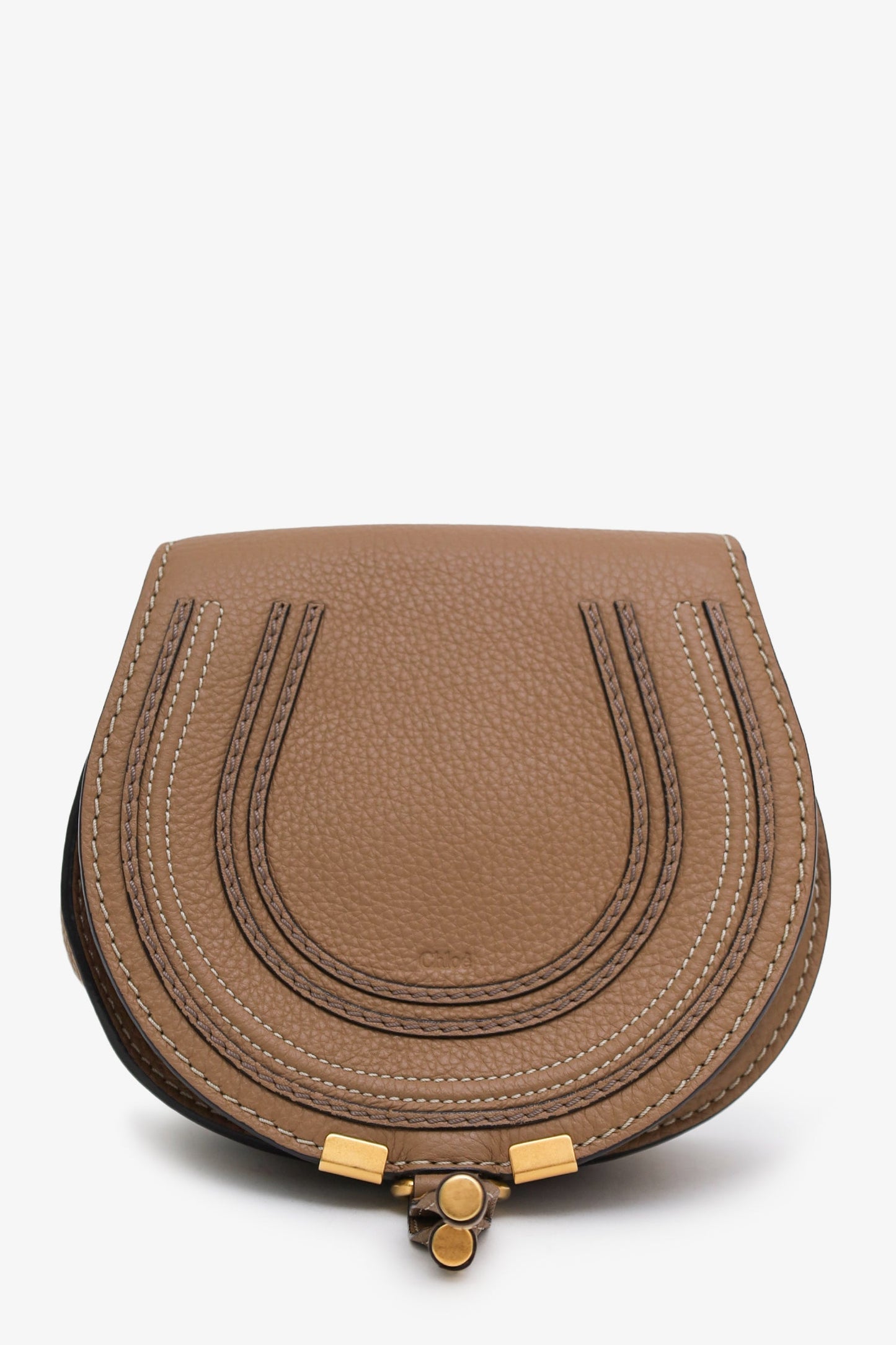 Chloe Brown Leather Small Marcie Crossbody Bag