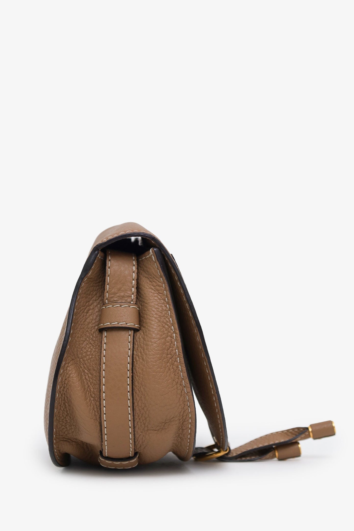 Chloe Brown Leather Small Marcie Crossbody Bag