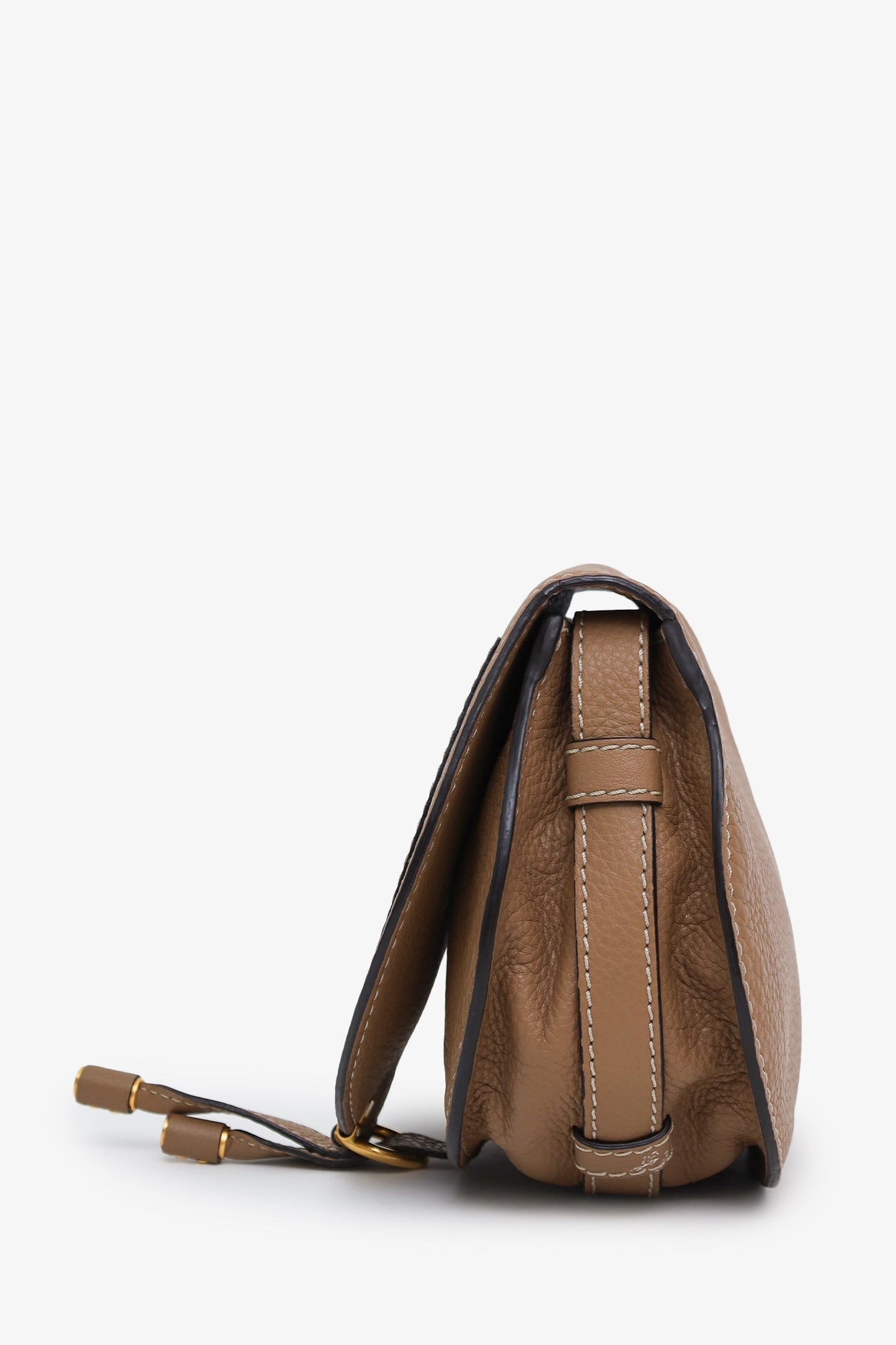 Chloe Brown Leather Small Marcie Crossbody Bag