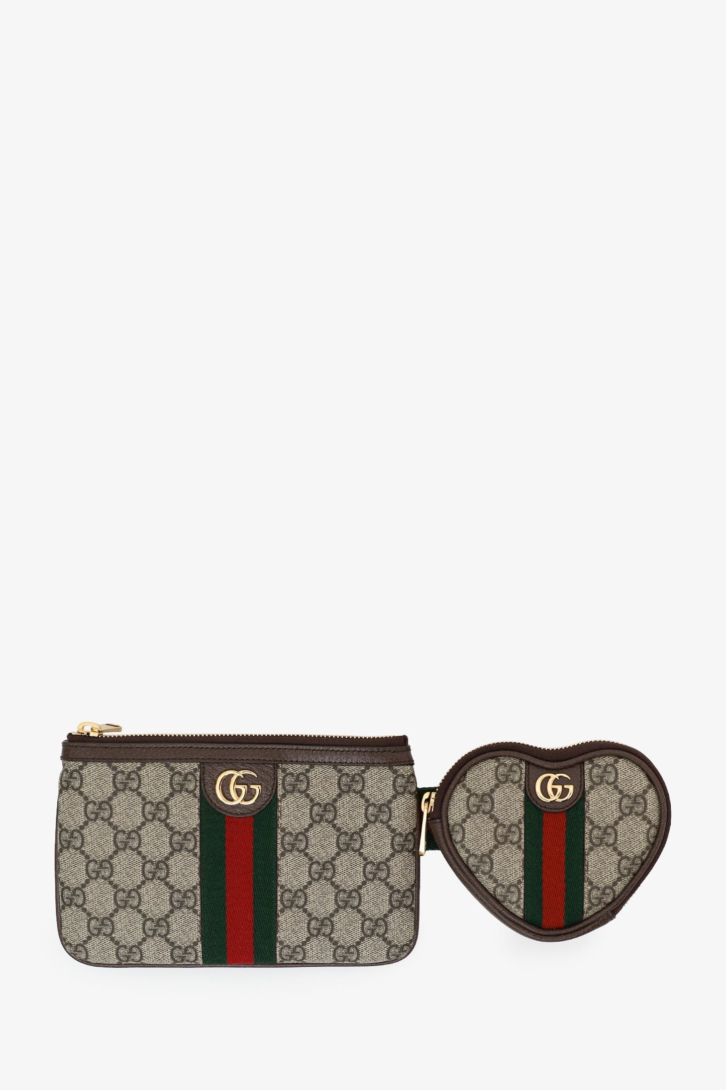 Gucci Monogram GG Supreme Web Ophidia Heart Belt Bag