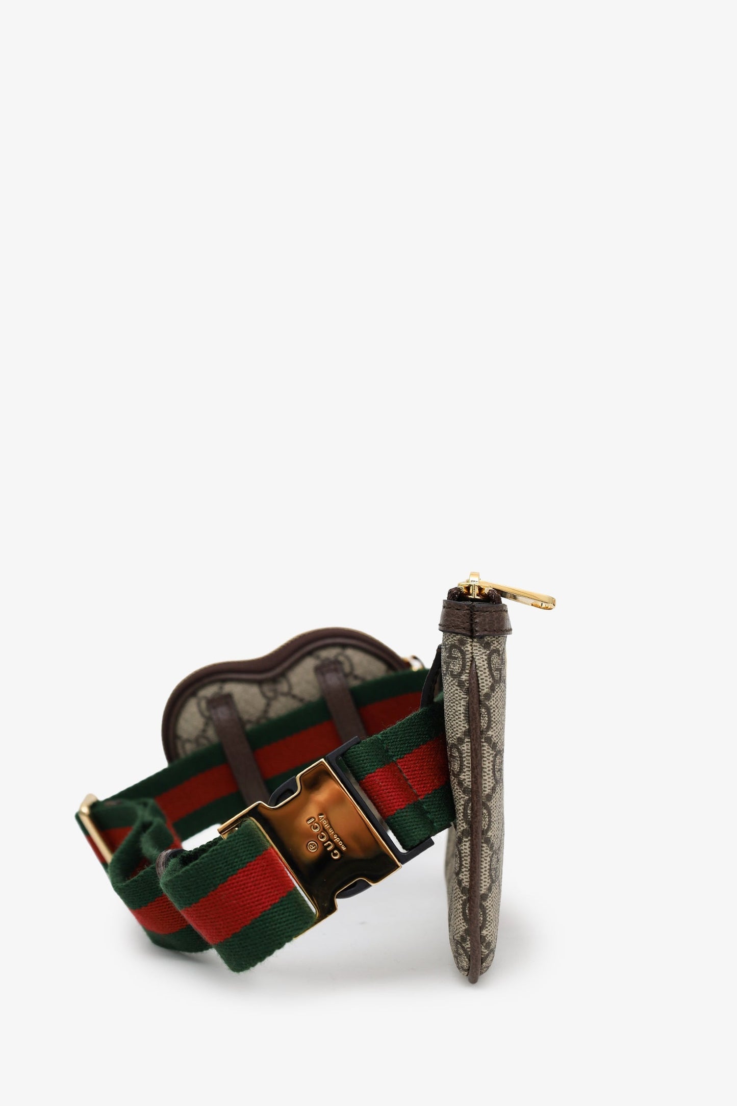 Gucci Monogram GG Supreme Web Ophidia Heart Belt Bag