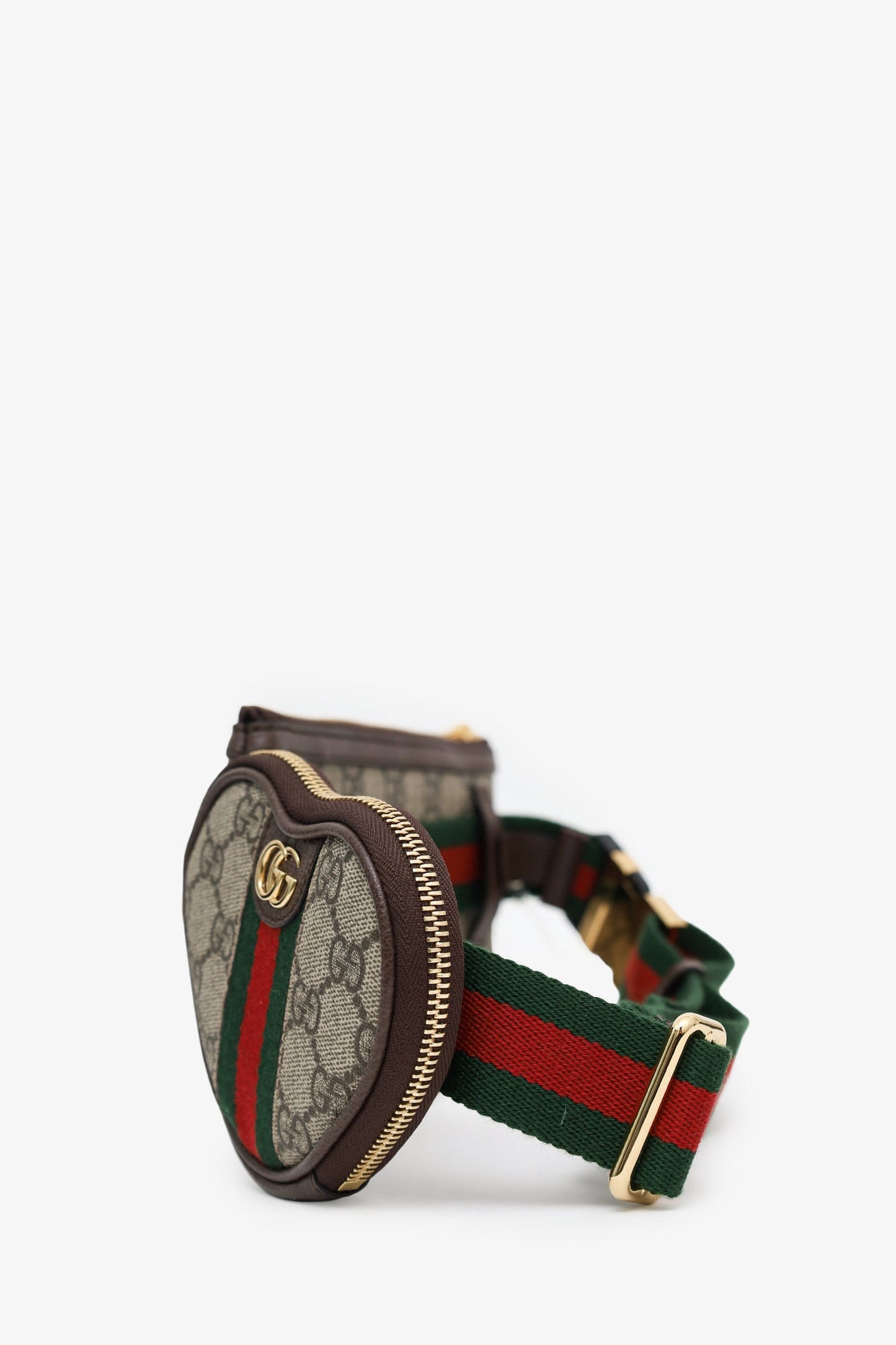 Gucci Monogram GG Supreme Web Ophidia Heart Belt Bag