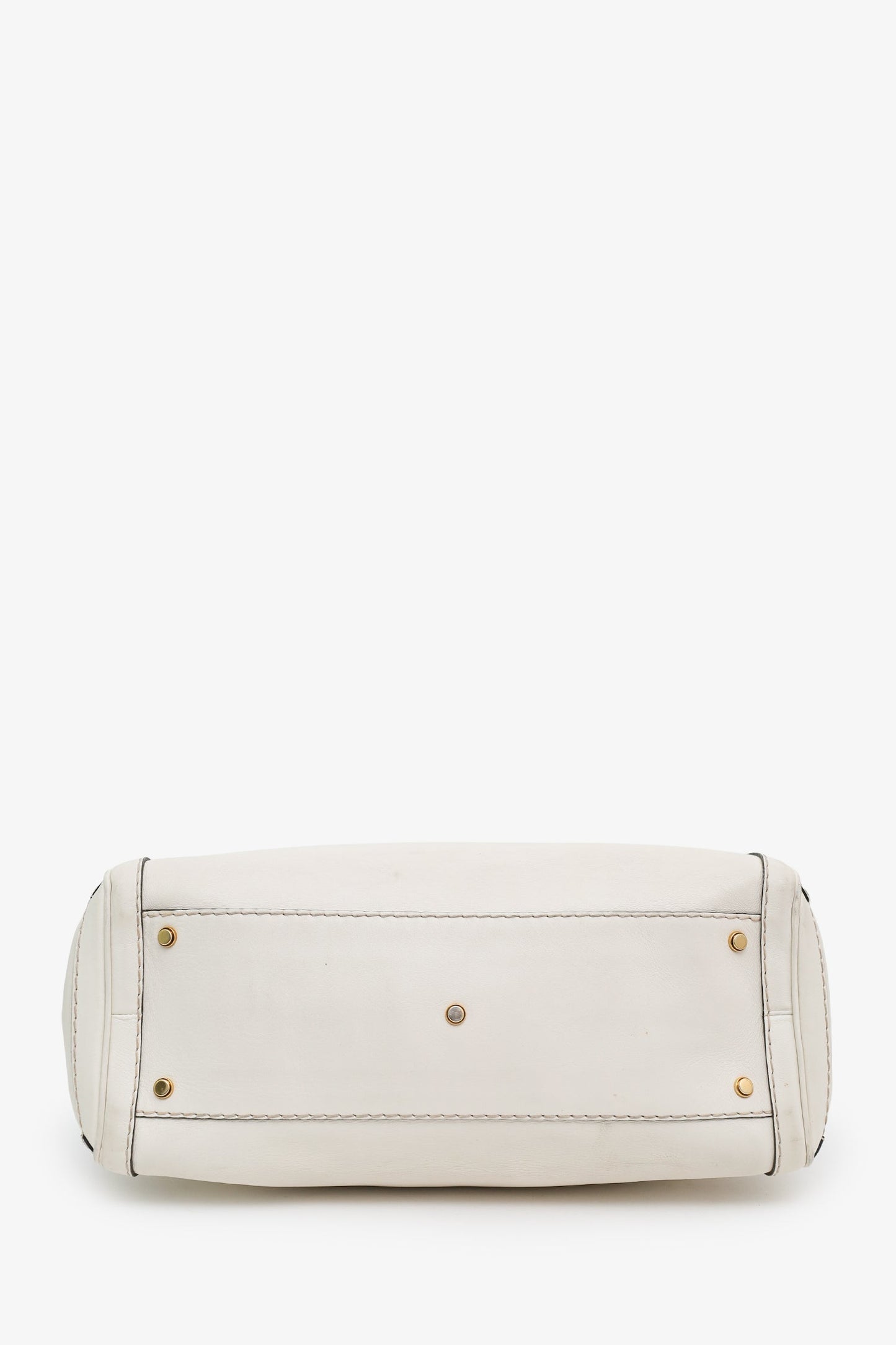 Gucci White Smooth Leather GG Running Medium Tote Bag