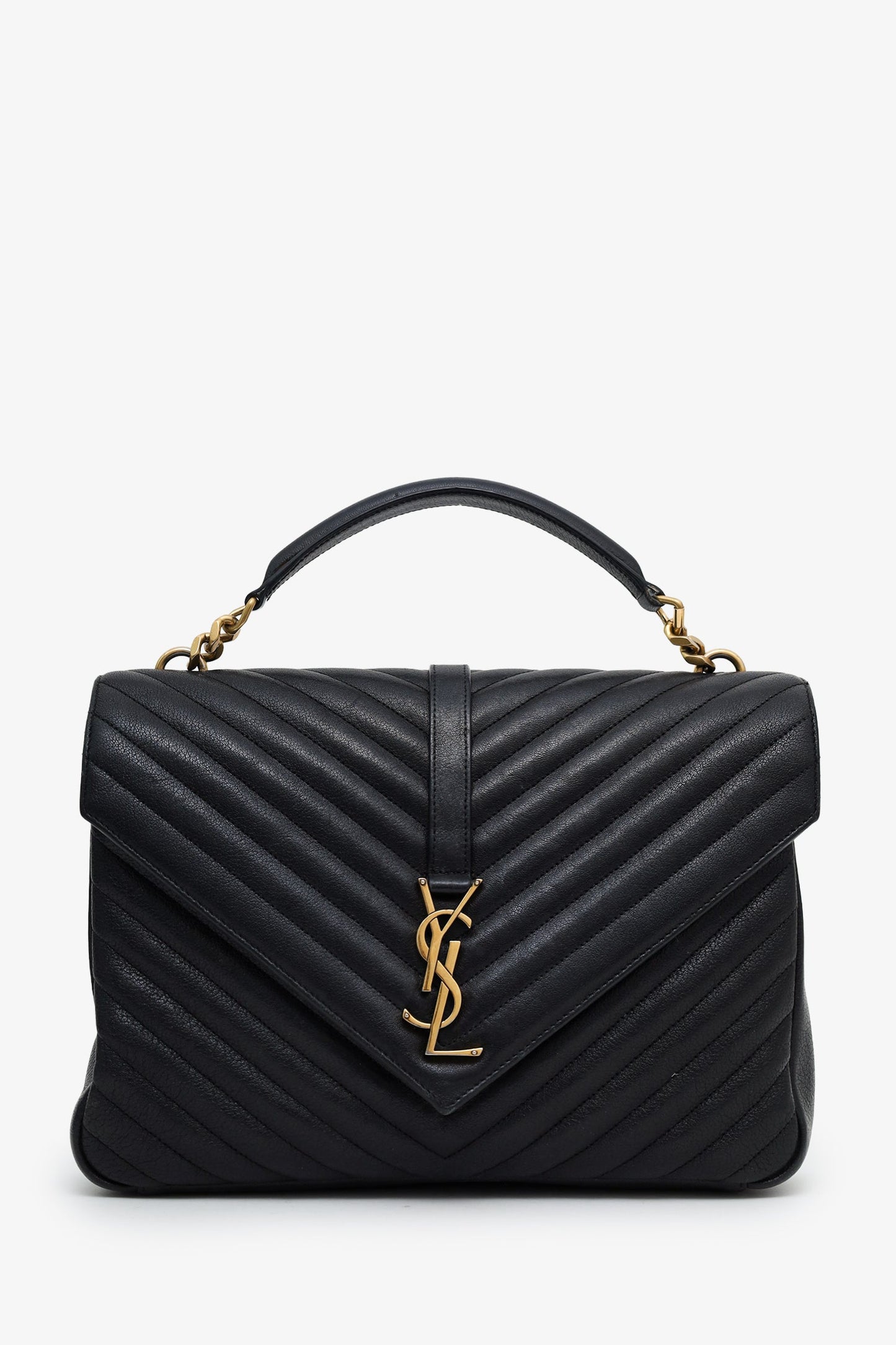 Saint Laurent Black Leather Large Loulou Shoulder Bag