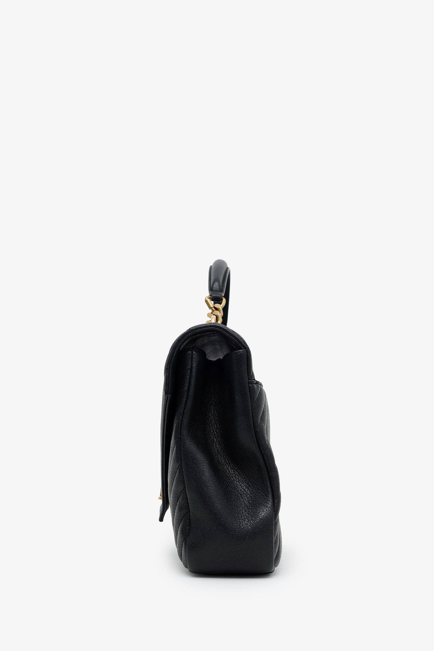 Saint Laurent Black Leather Large Loulou Shoulder Bag