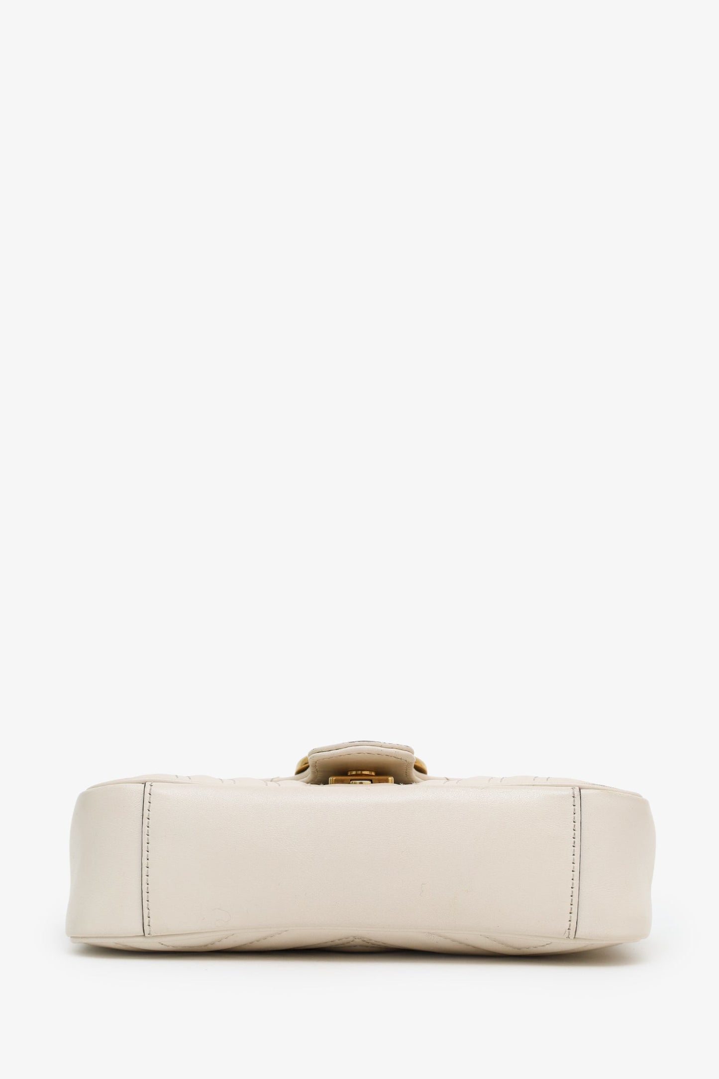 Gucci White Leather Small Marmont Shoulder Bag