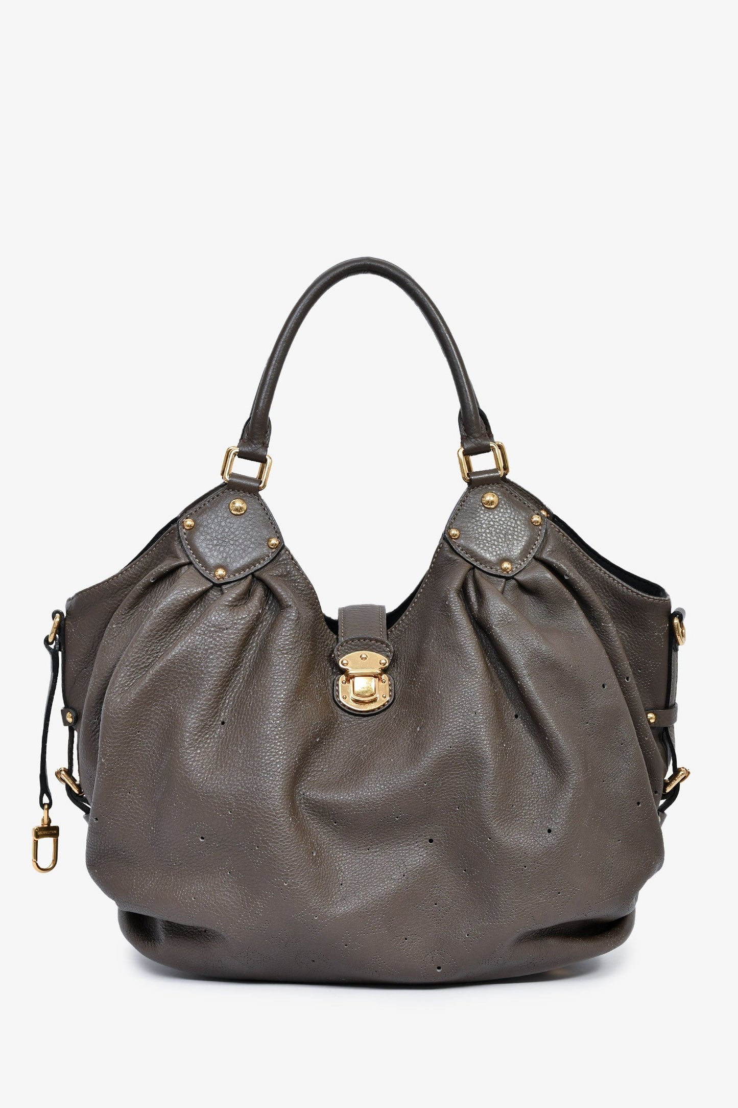 Louis Vuitton Grey Leather Mahina XL Hobo Bag