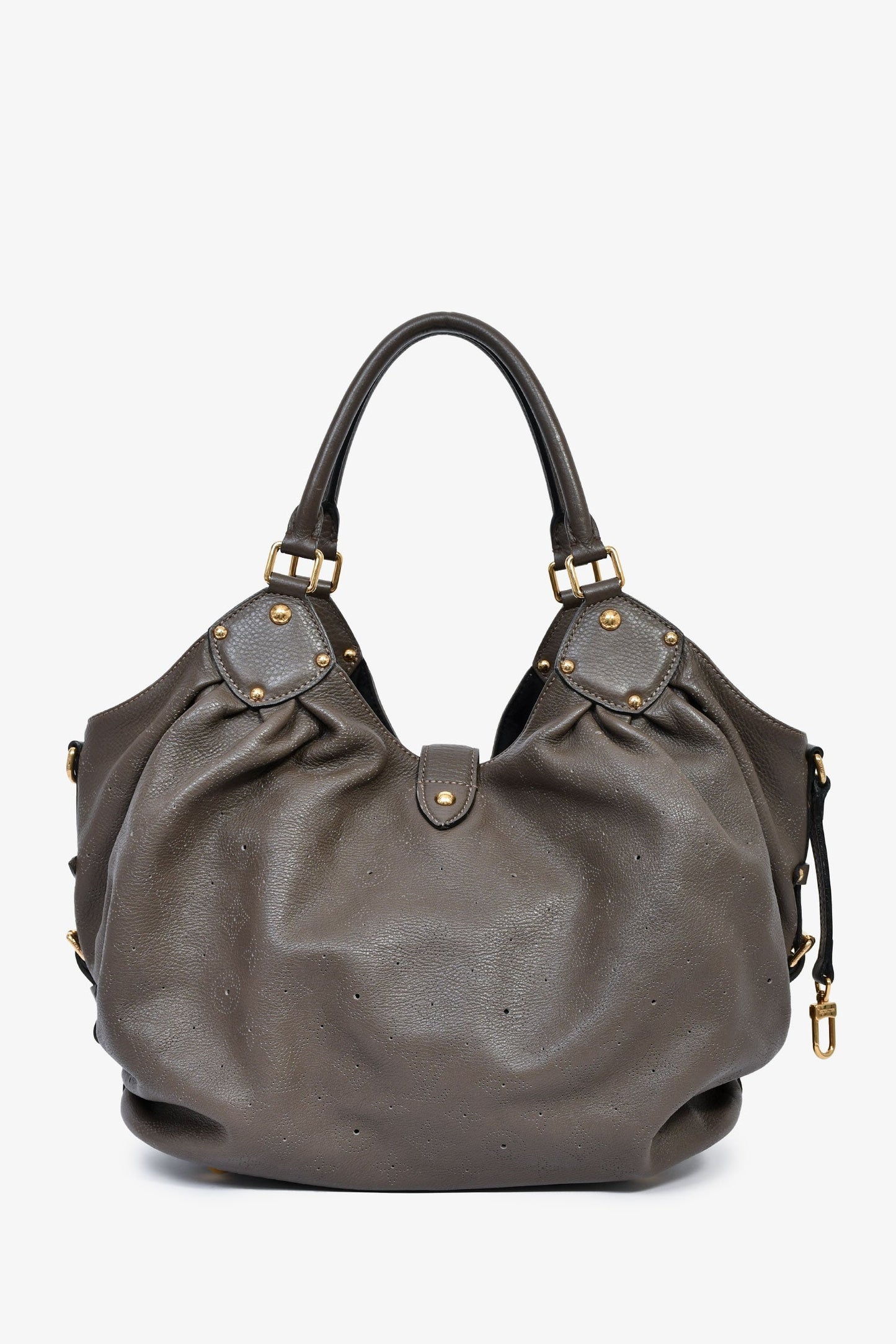 Louis Vuitton Grey Leather Mahina XL Hobo Bag