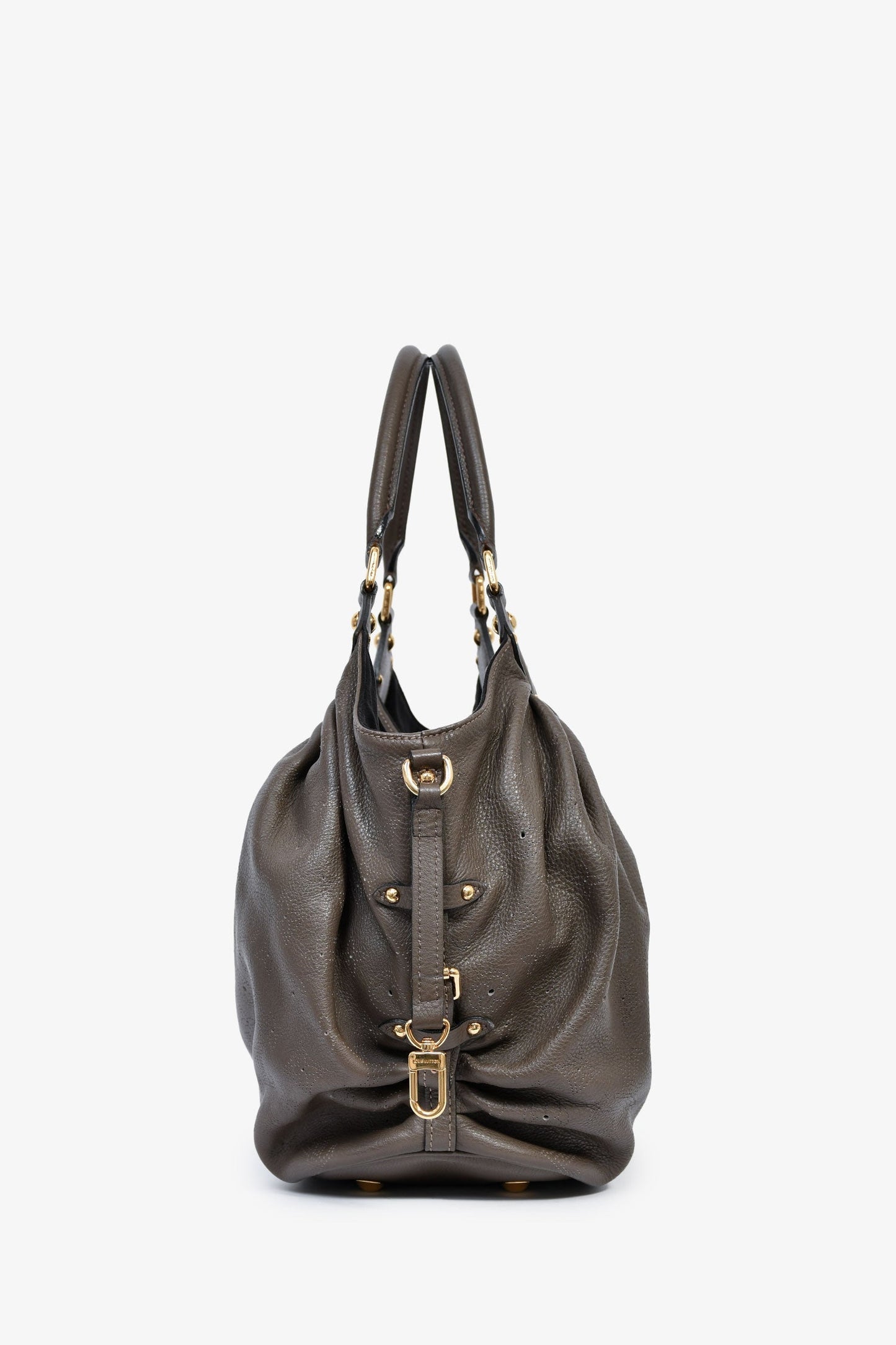 Louis Vuitton Grey Leather Mahina XL Hobo Bag