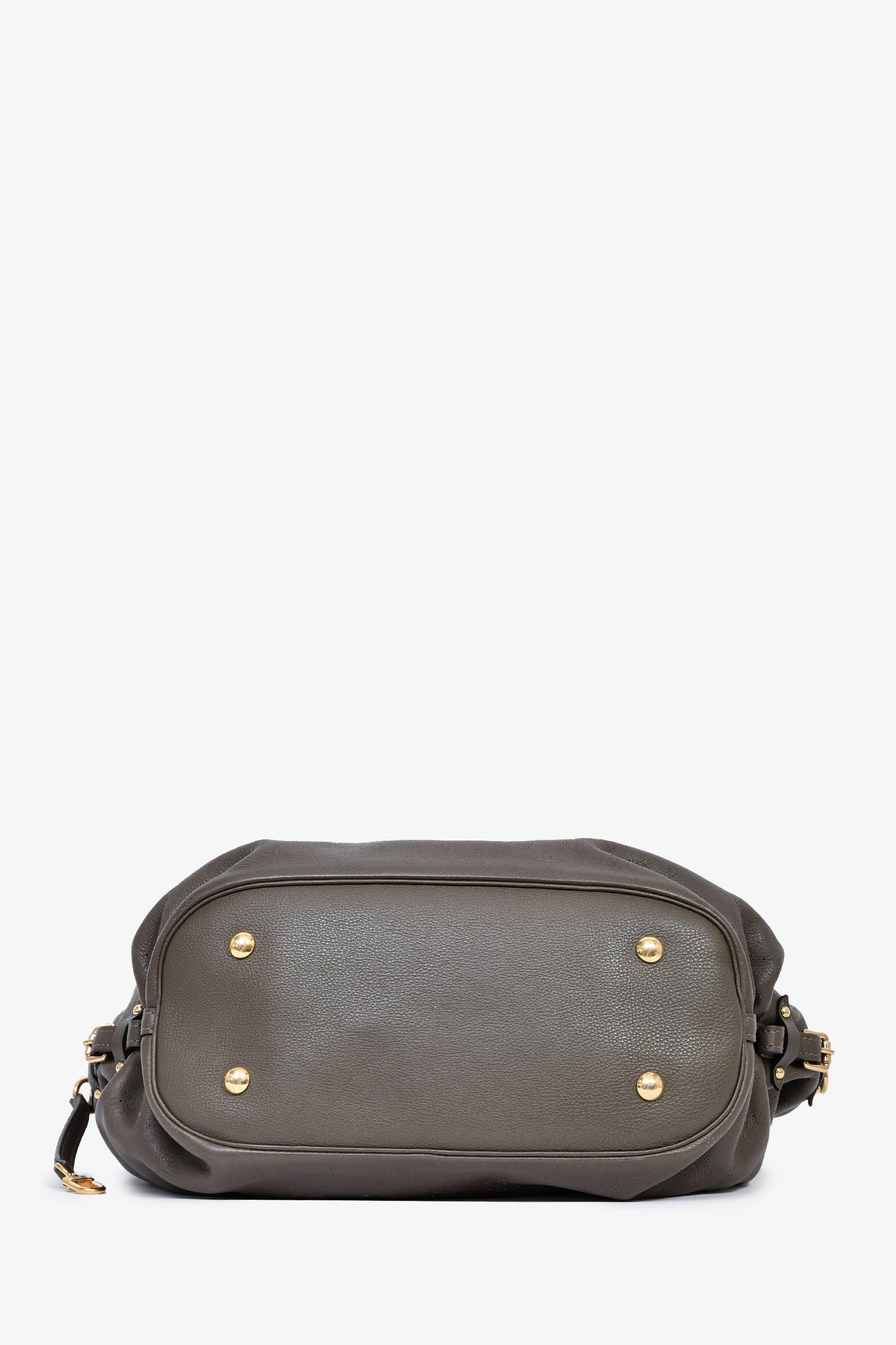 Louis Vuitton Grey Leather Mahina XL Hobo Bag