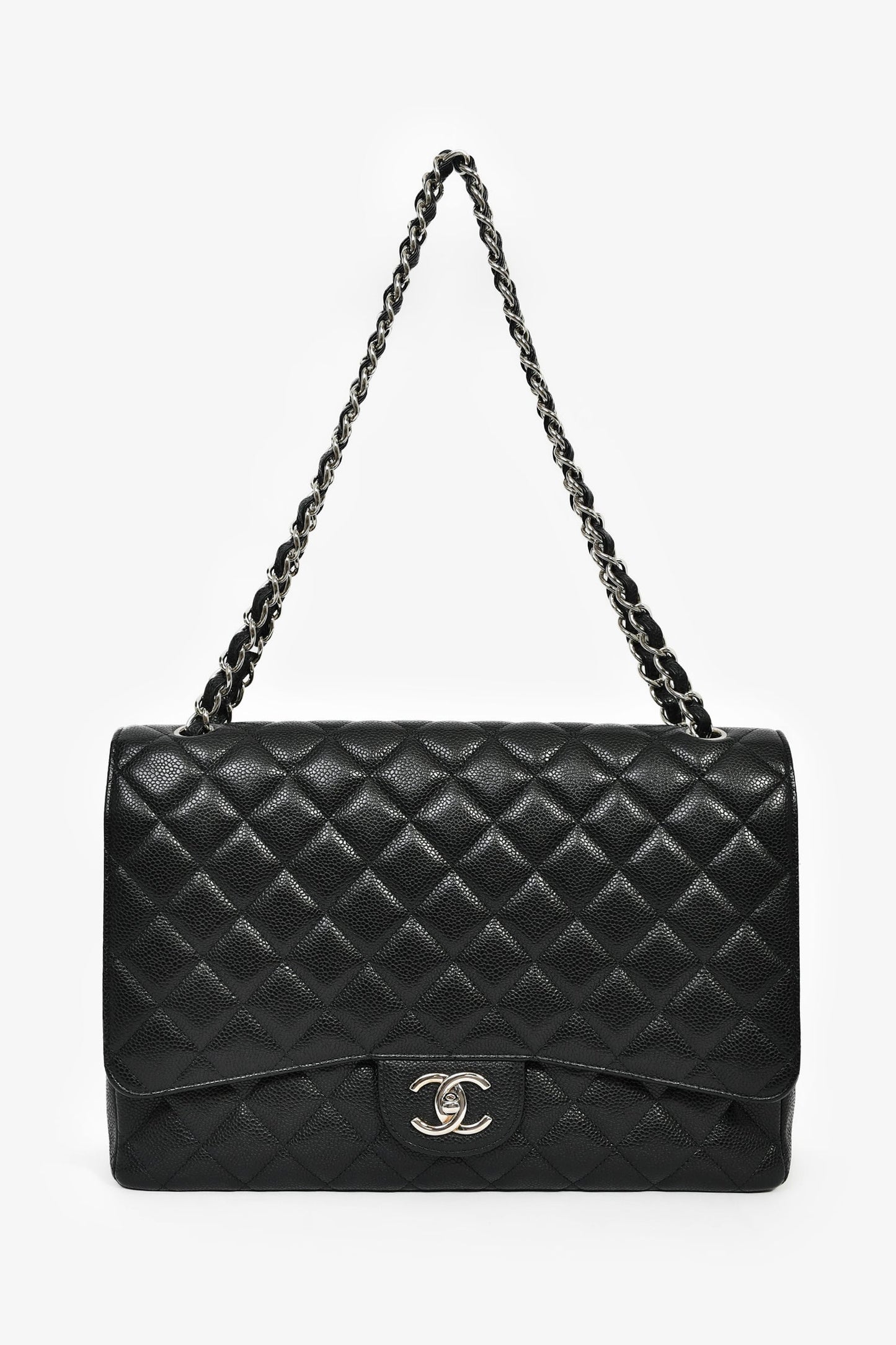 Chanel™ 2010/11 Black Caviar Leather Maxi Double Flap