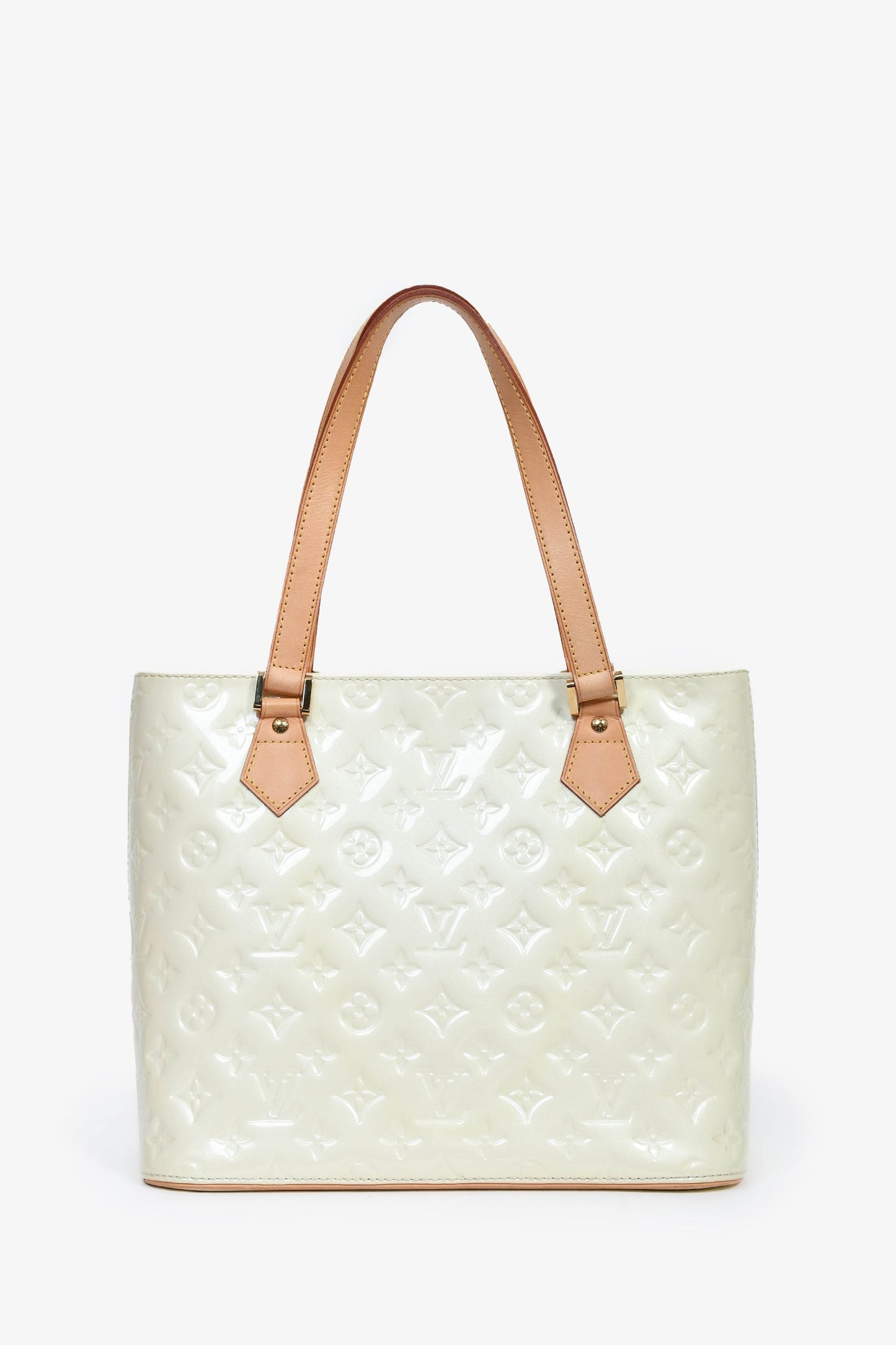 Louis Vuitton 2007 White Vernis Leather Houston Zip Tote